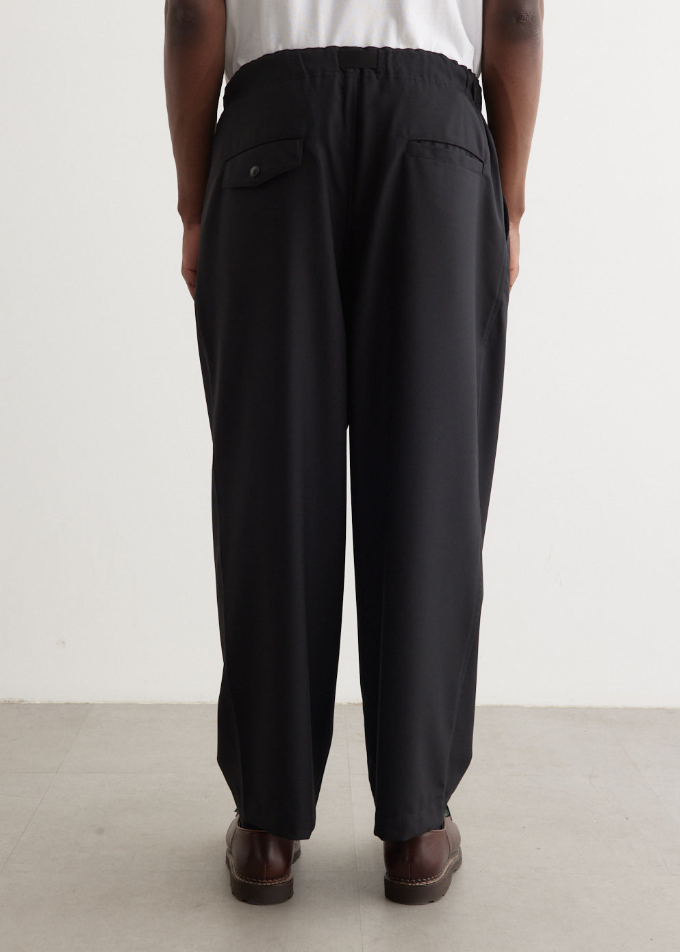 Wool Serge Belted Trousers