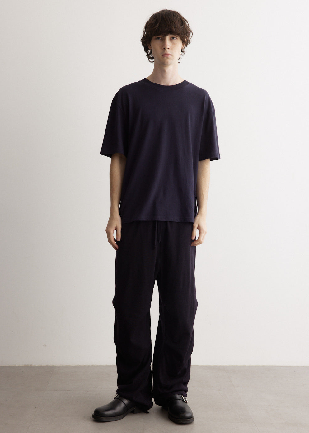 Wool Knit Knee Tucked Pants