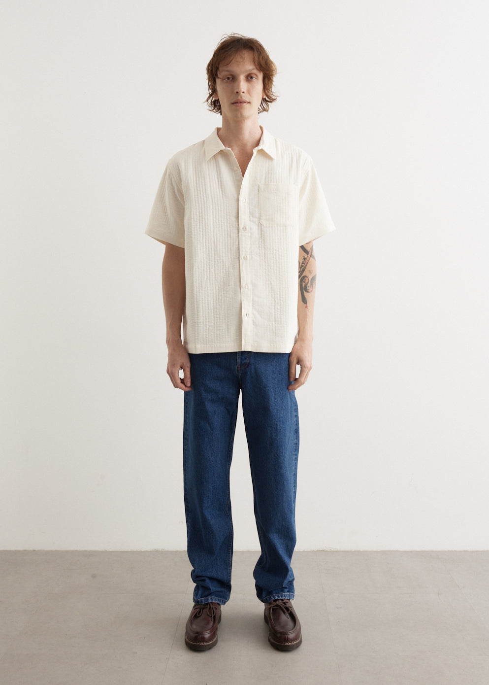 Bruce Double Layer Crinkle Short Sleeve Shirt