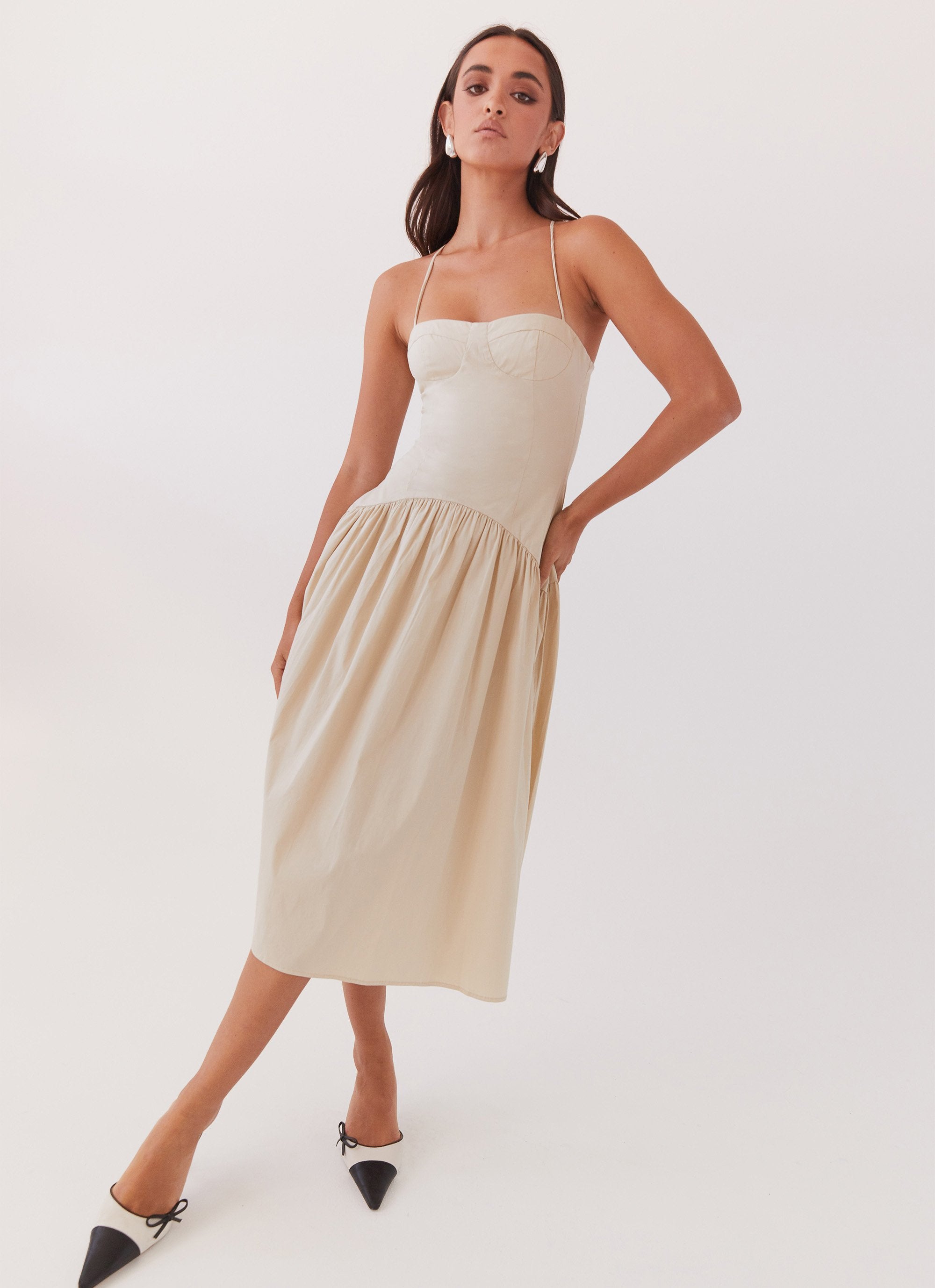 Yvette Corset Midi Dress - Desert Sage