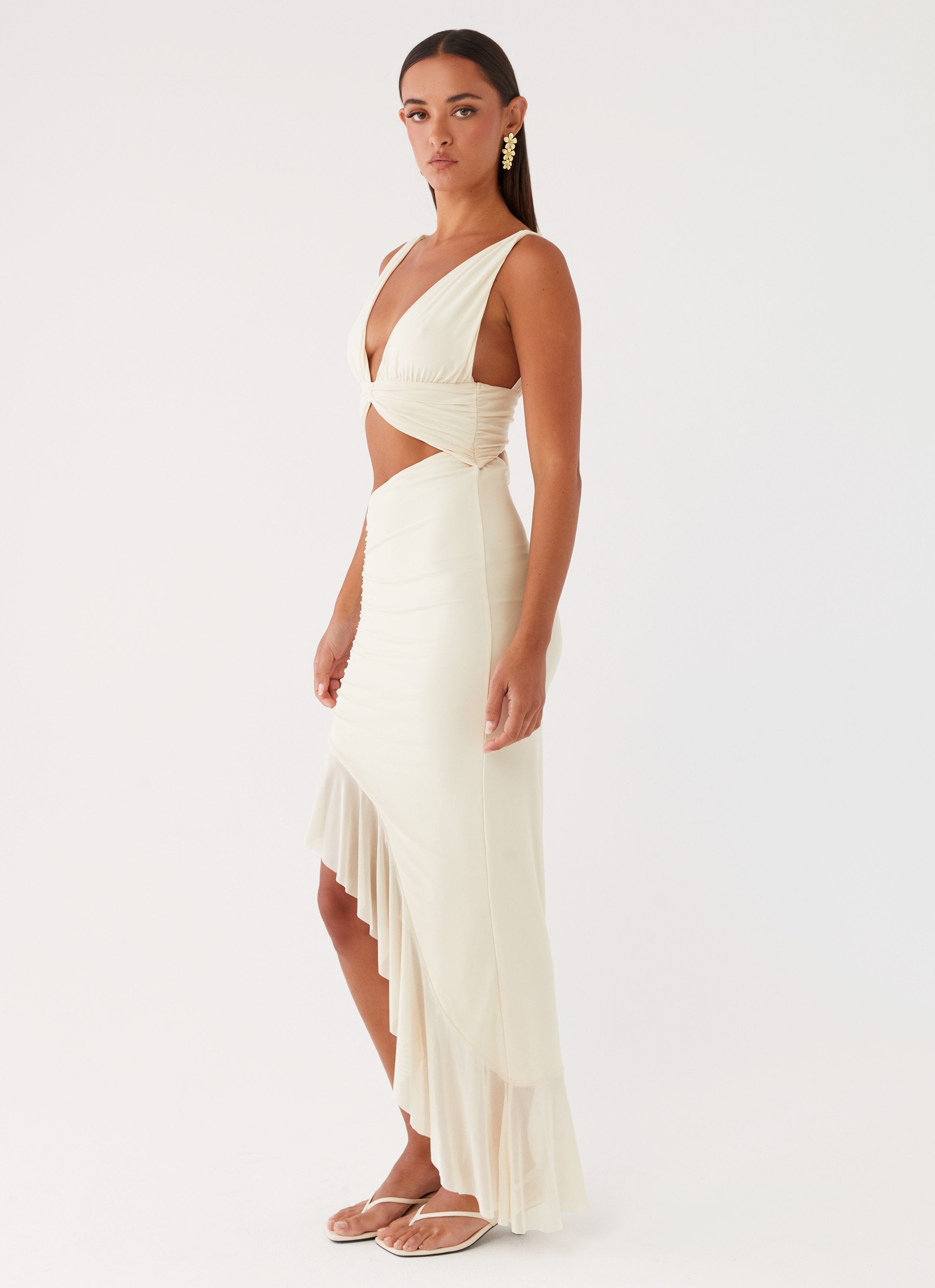 Luna Eclipse Cut Out Maxi Dress - Lemon