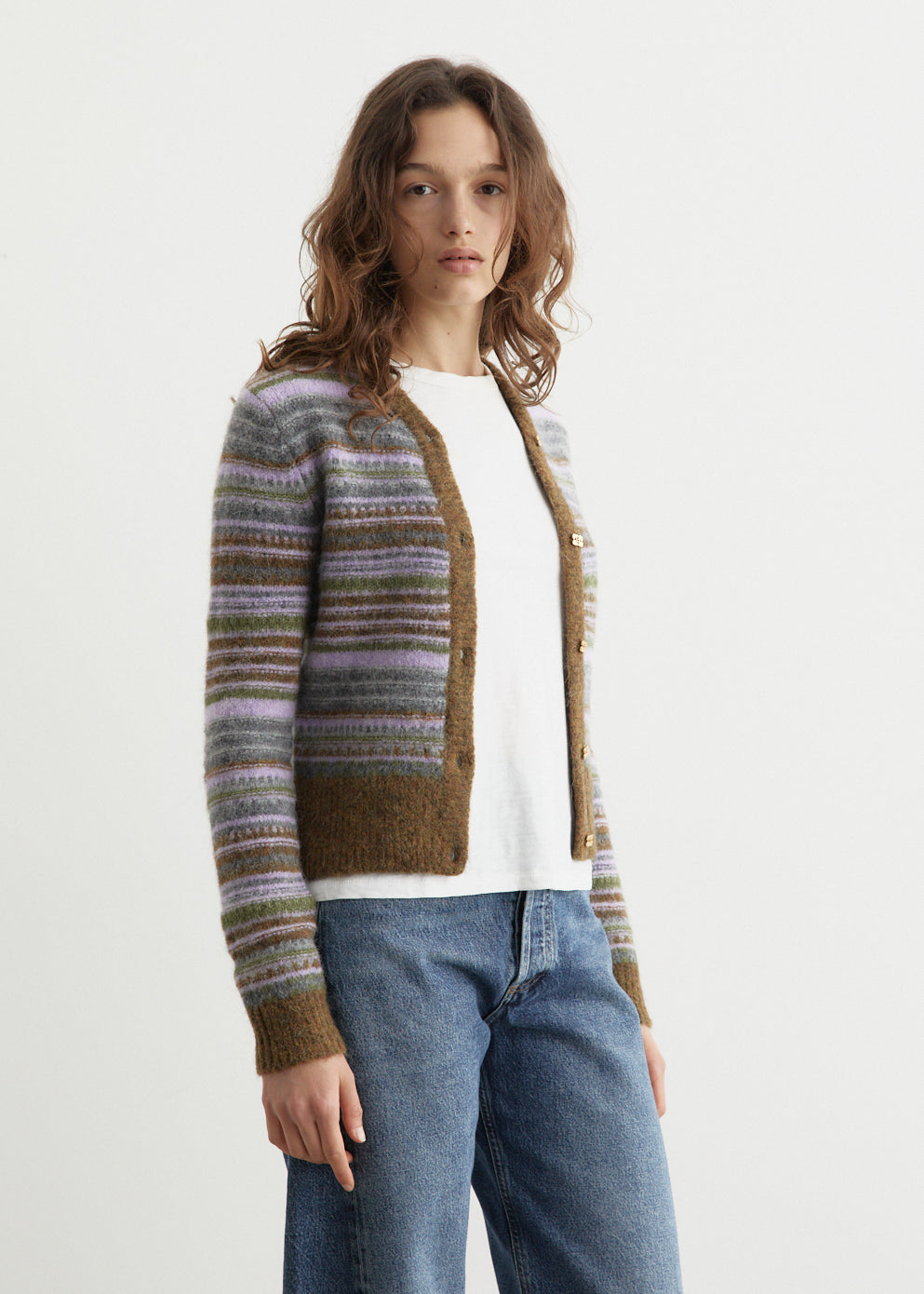 Soft Wool Stripe Cardigan