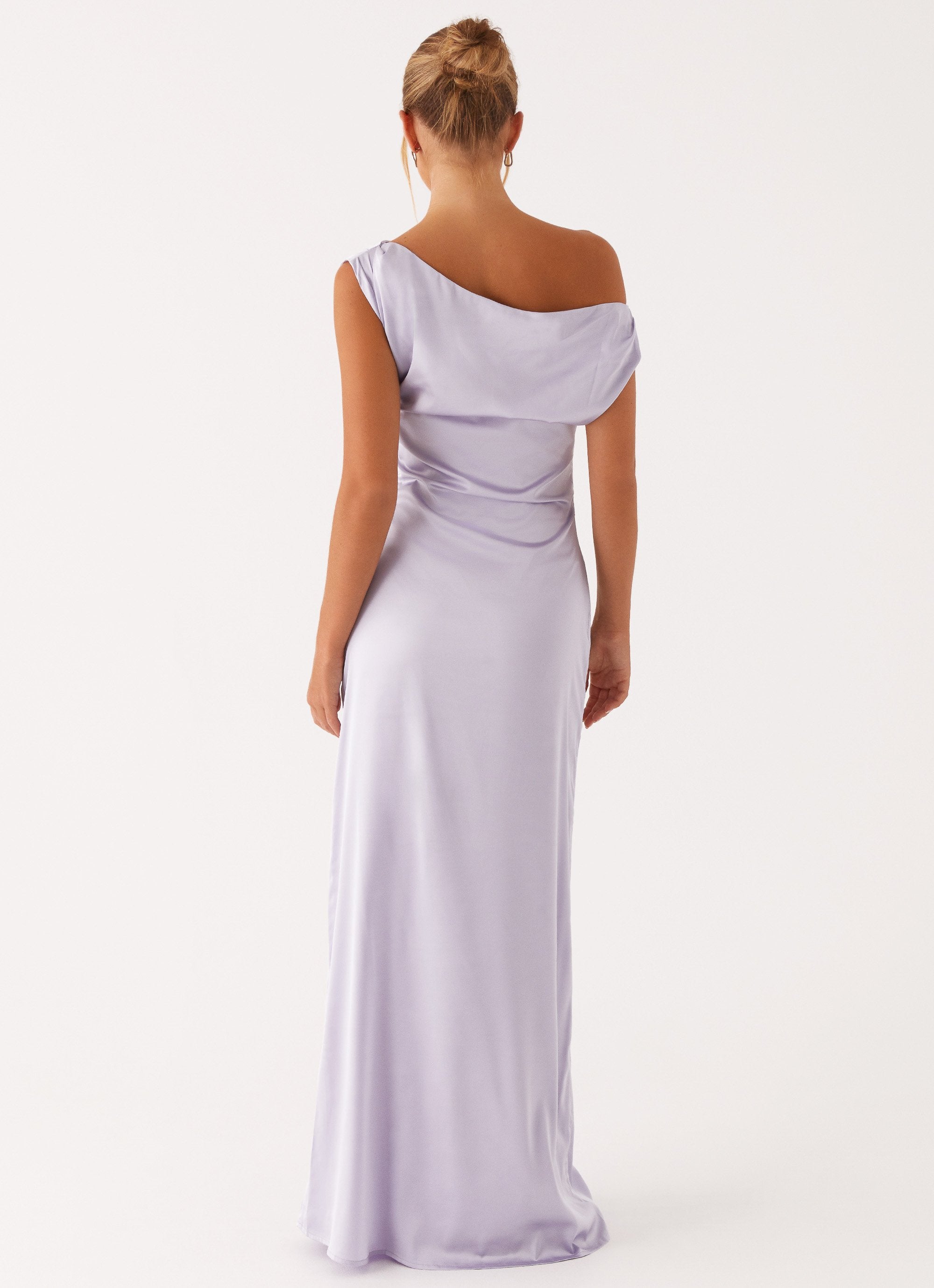 Heart Of Glass Satin Maxi Dress - Lilac