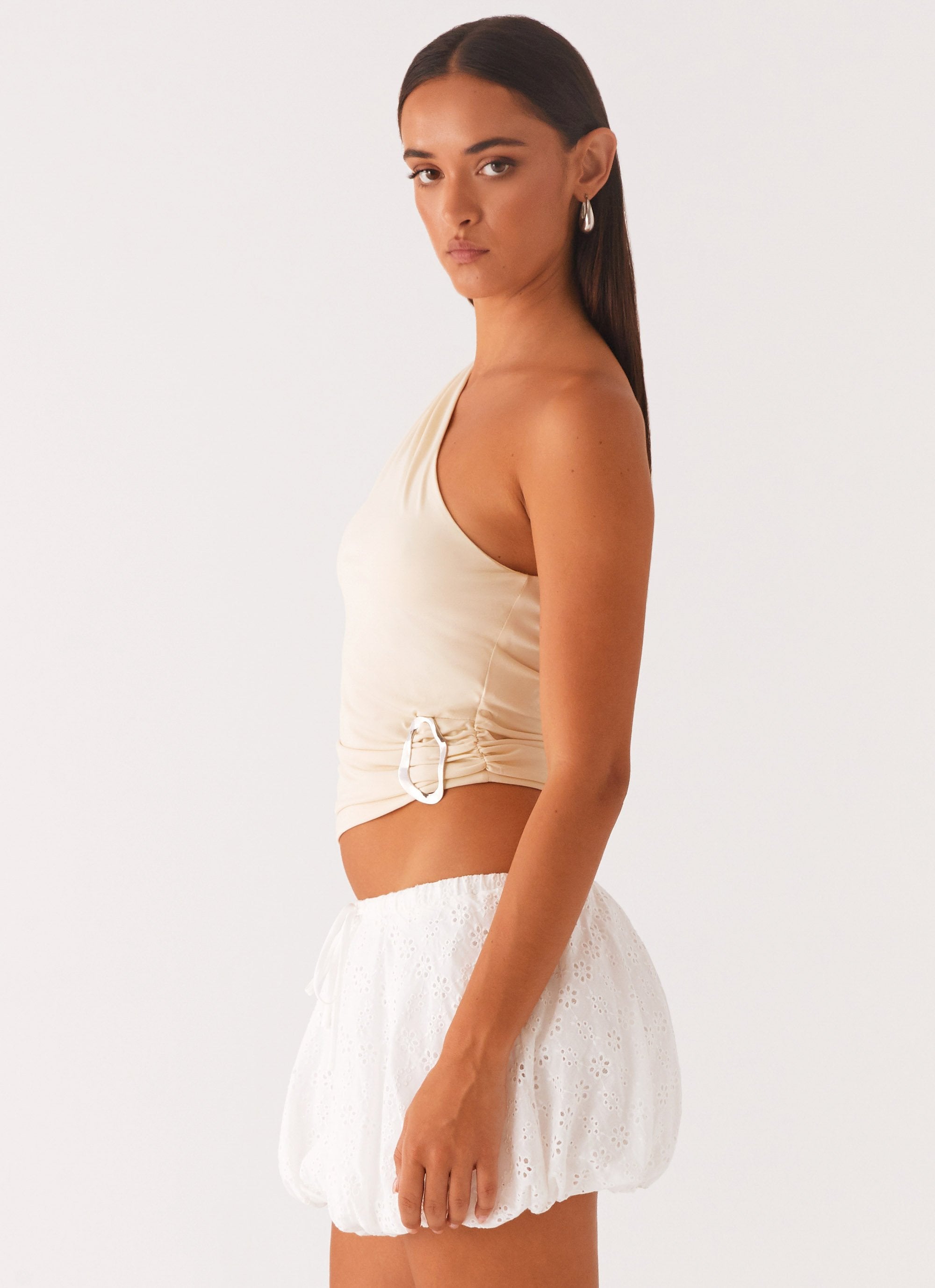 Hathaway One Shoulder Top - Lemon