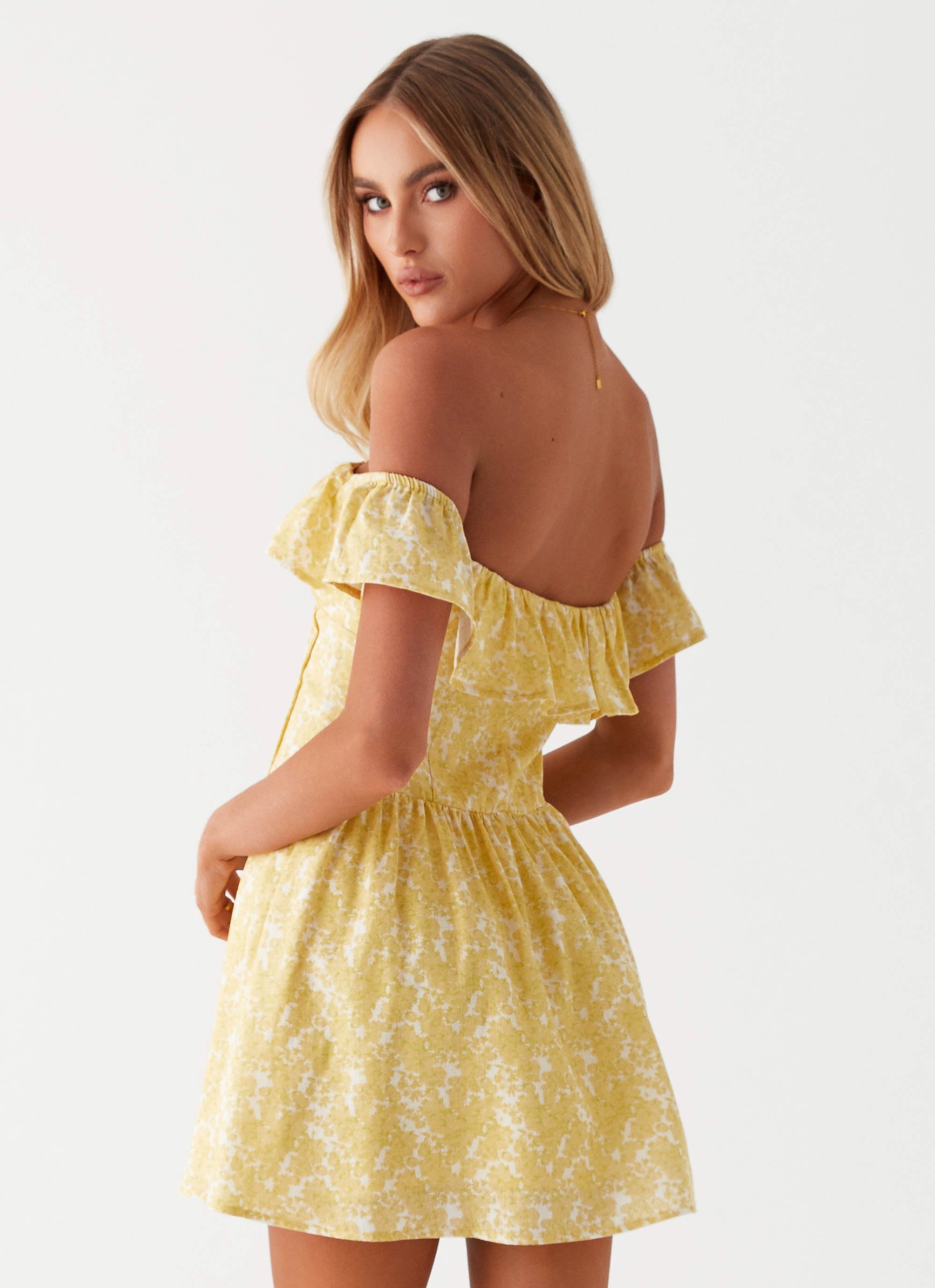 Tarryn Mini Dress - Yellow Floral