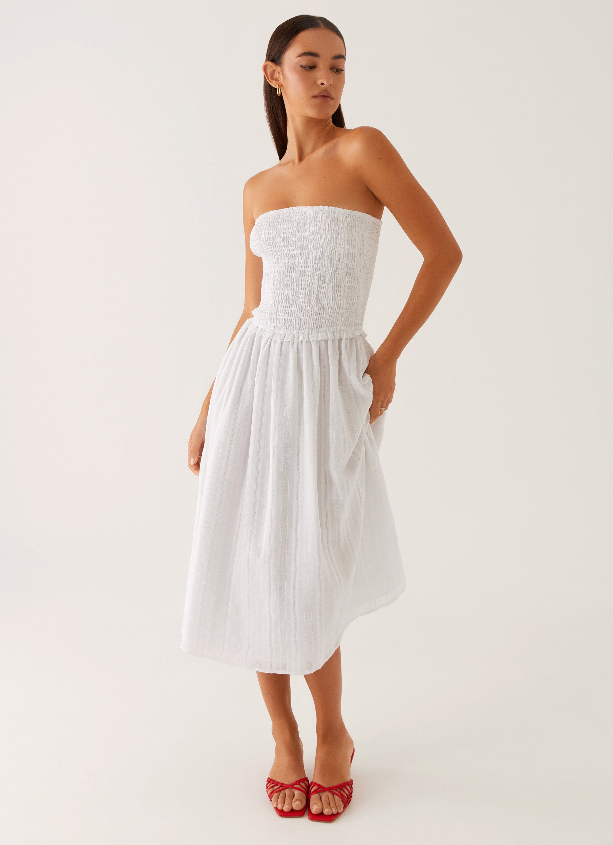 Lulie Shirres Midi Dress - Ivory