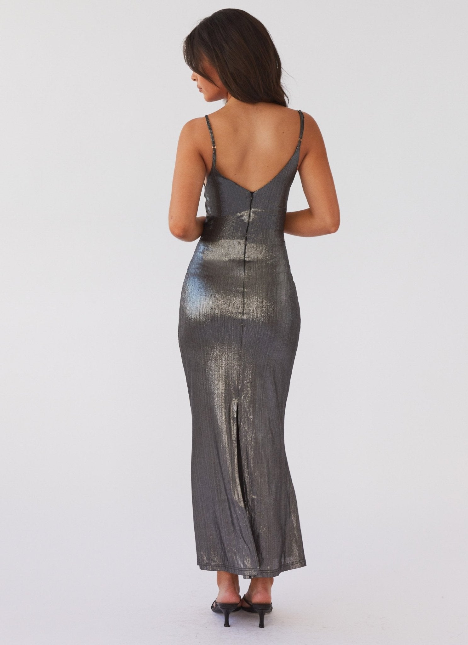 Alexa Metallic Maxi Dress - Twilight