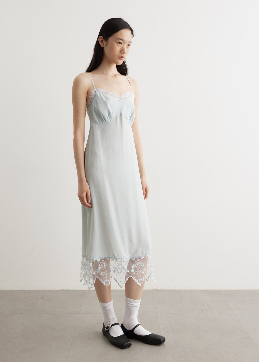 Slip Dress With Lace Trim