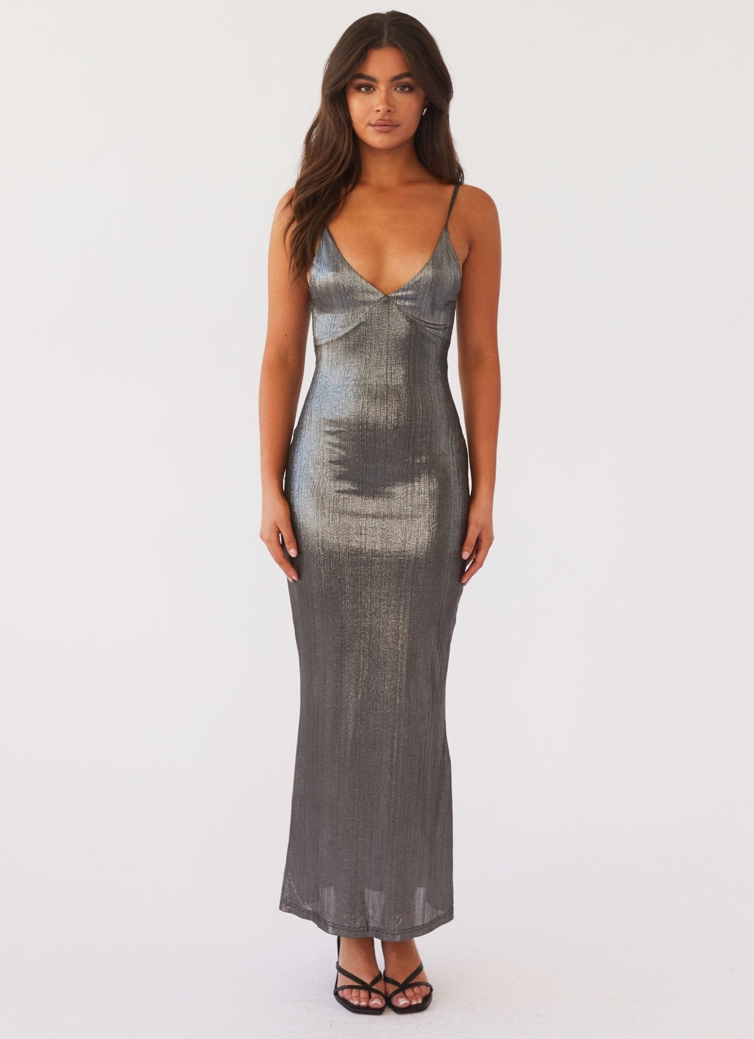 Alexa Metallic Maxi Dress - Twilight