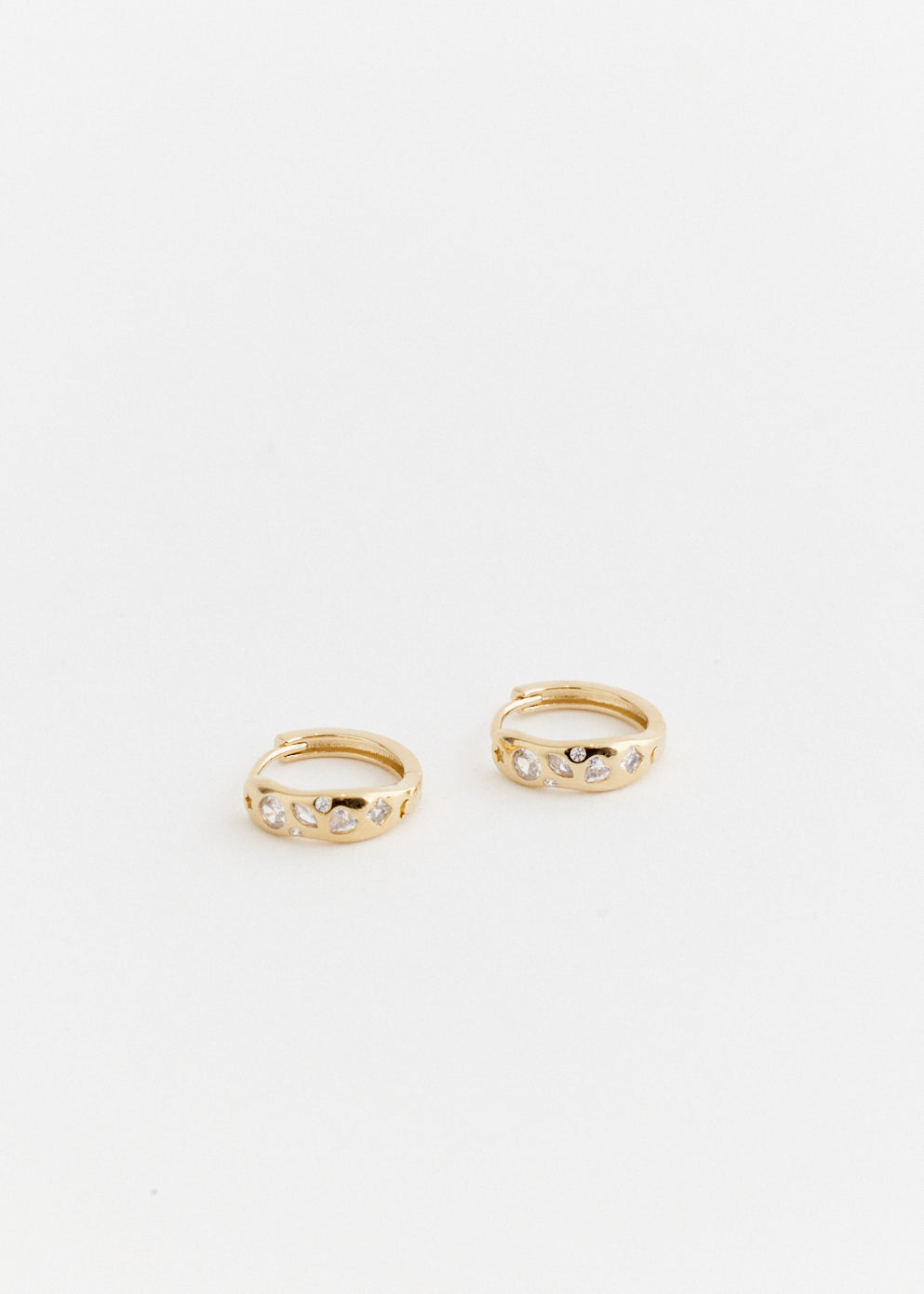 Crystal Heart Hoop Earrings