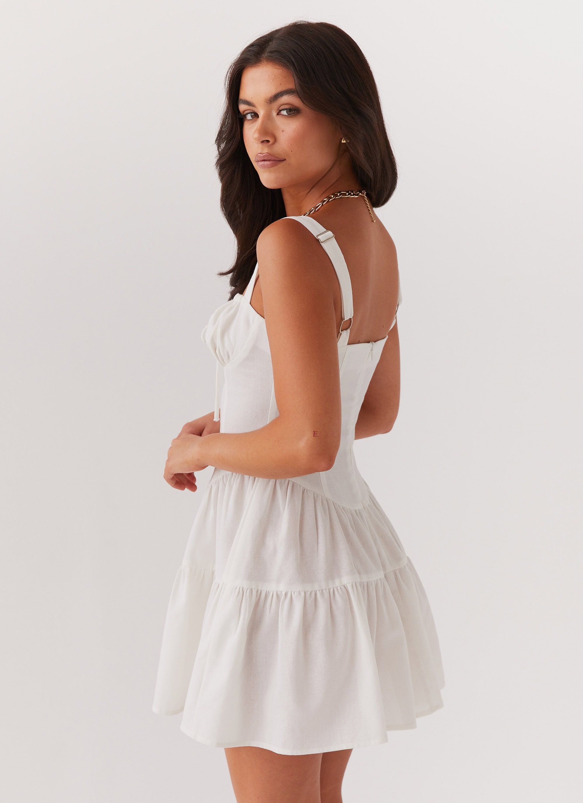 Lucie Linen Mini Dress - Ivory