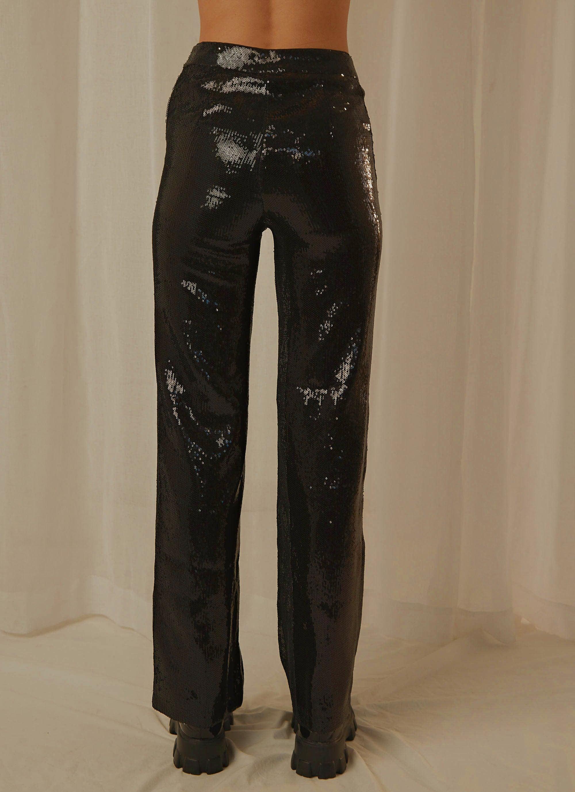 Prince Sequin Pants - Black