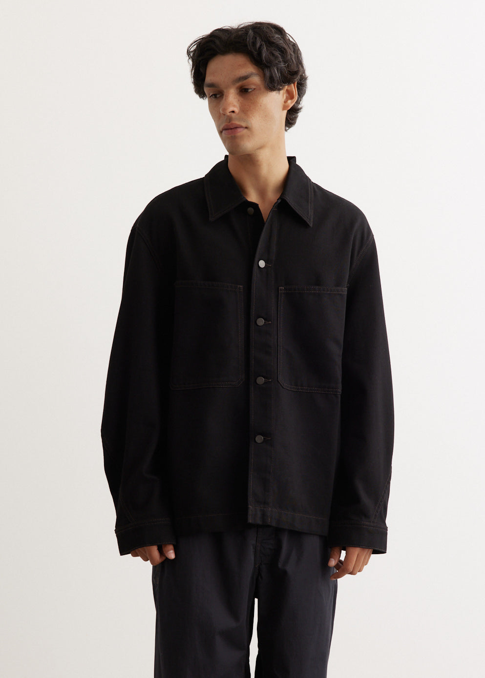 Twisted Sleeve Boxy Overshirt