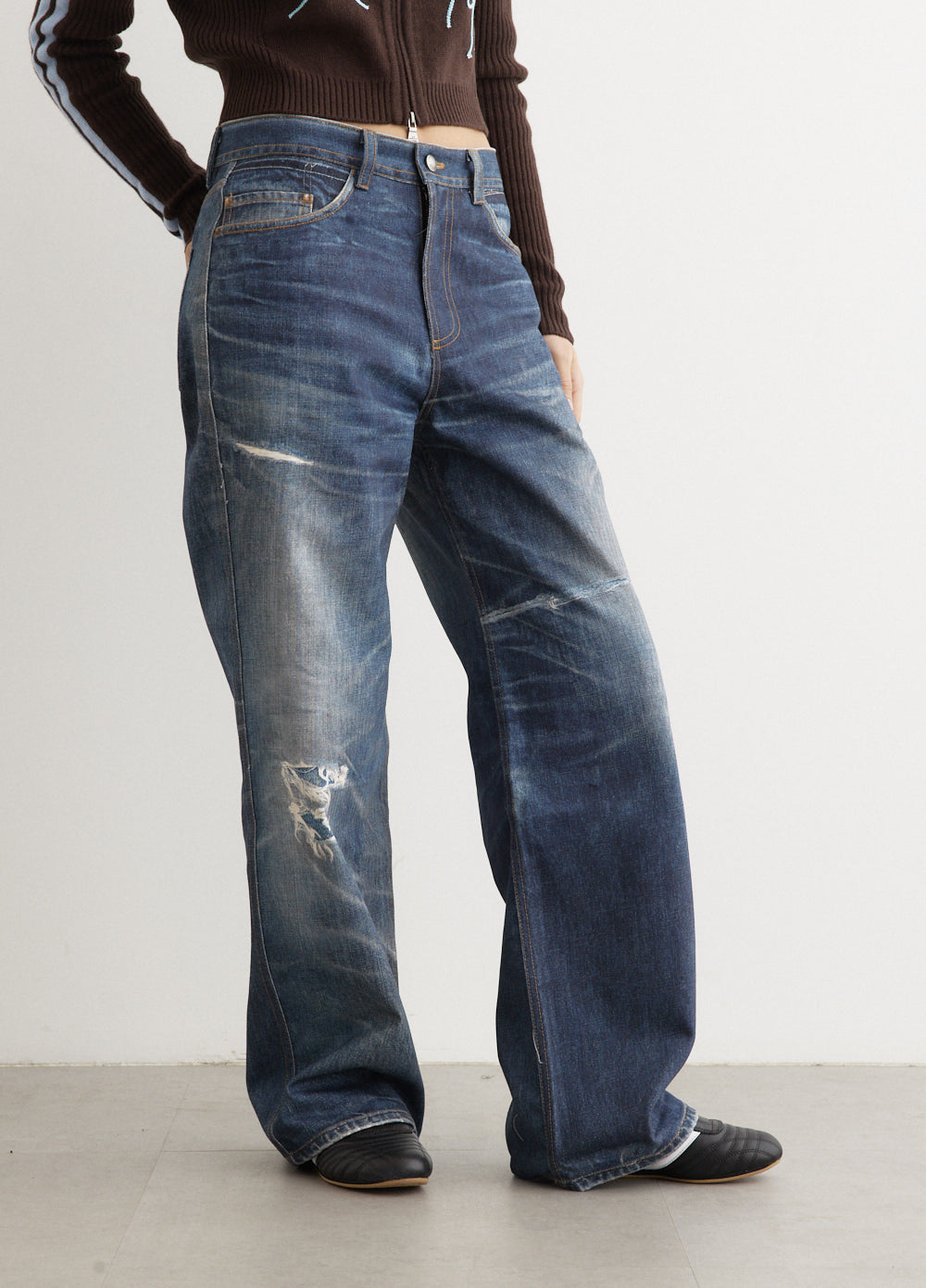 Trompe L'Oeil Printed Denim Jeans