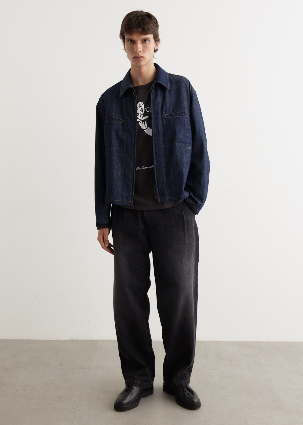 J-Colour Combination Stitch Denim Blouson