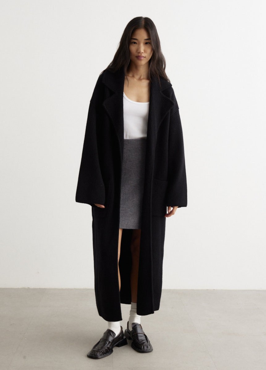 Rib-Knit Cardi Coat