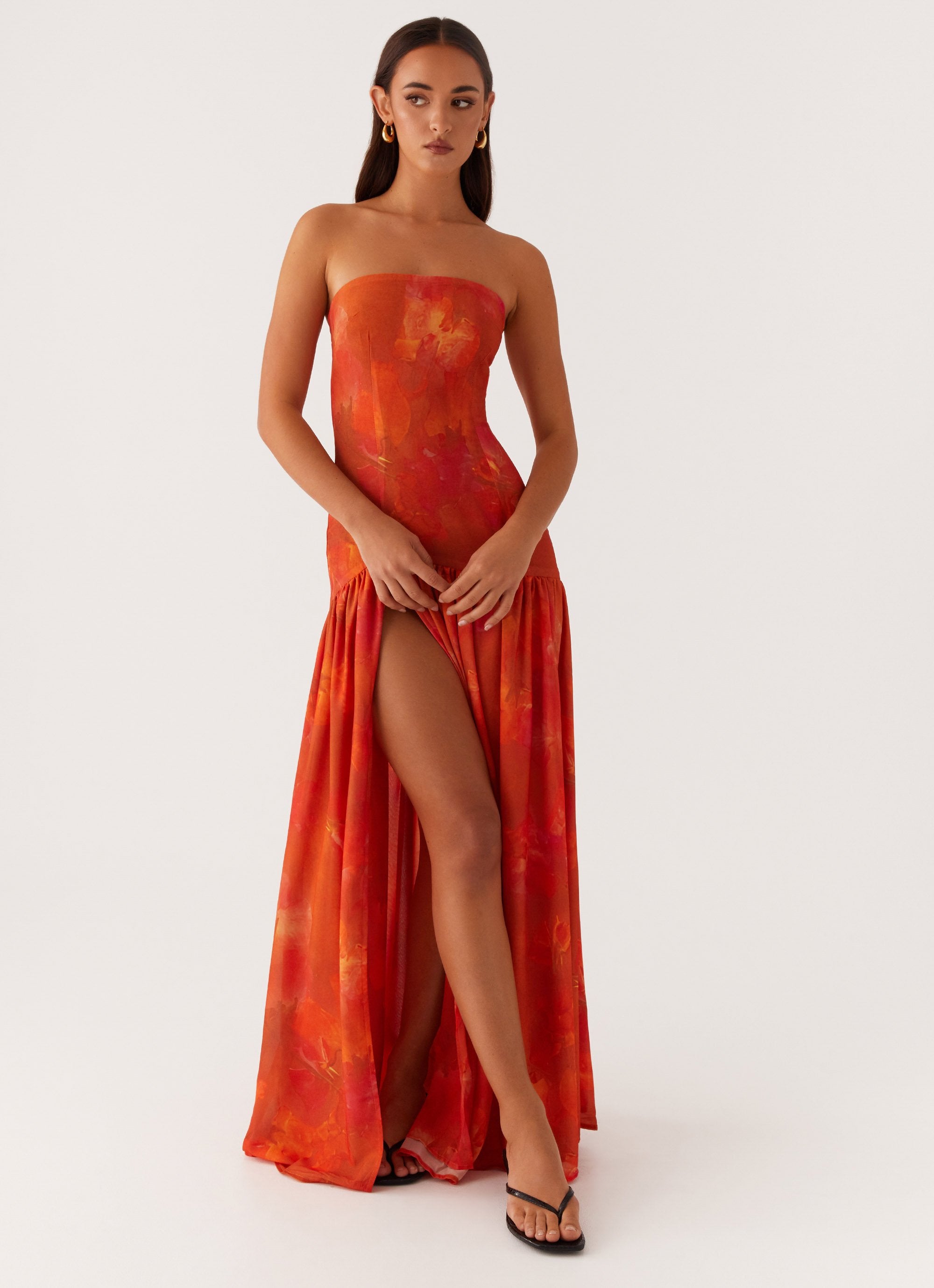 Eden Strapless Maxi Dress - Amber