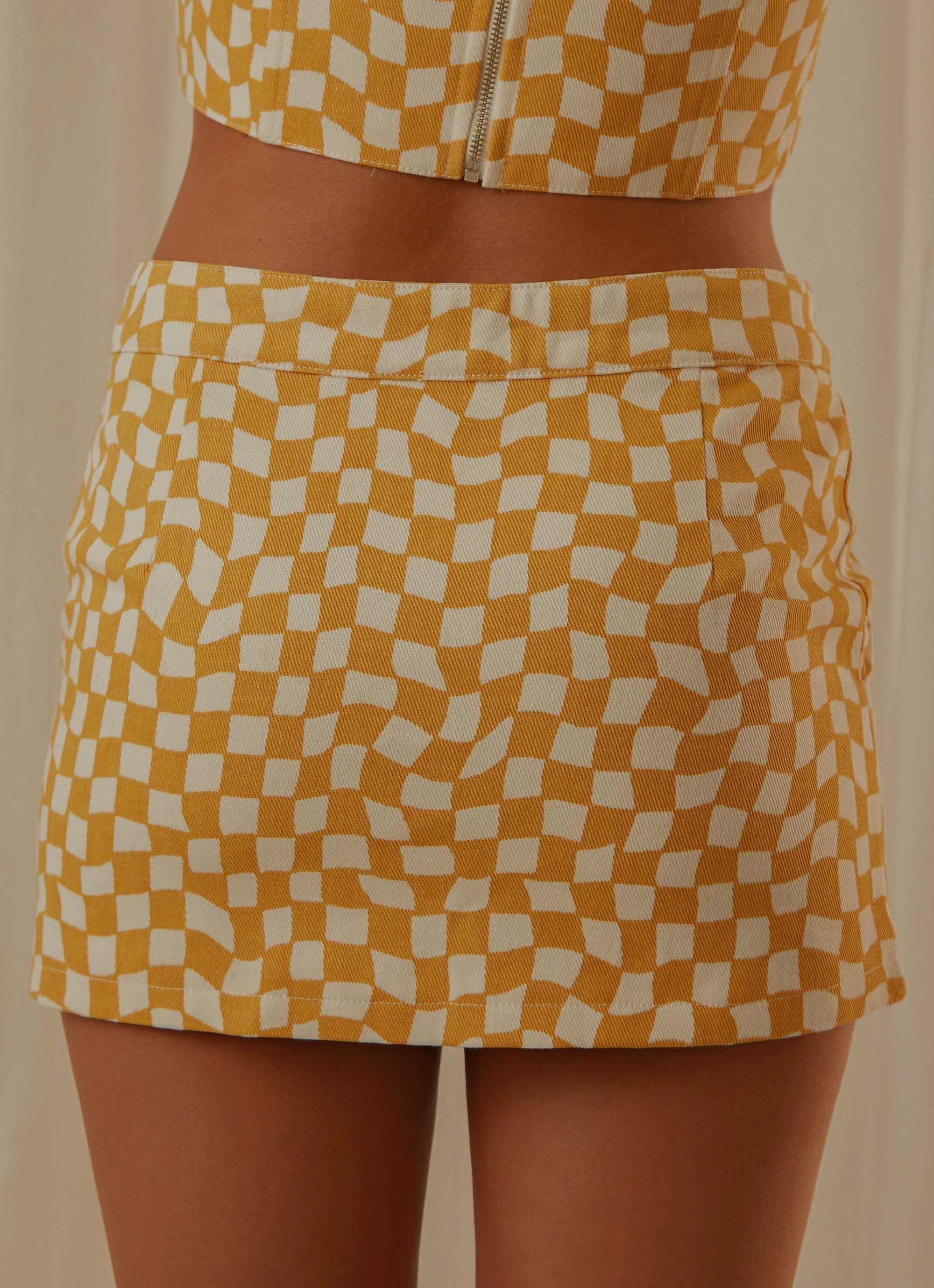 Luisa Mini Skirt - Yellow check