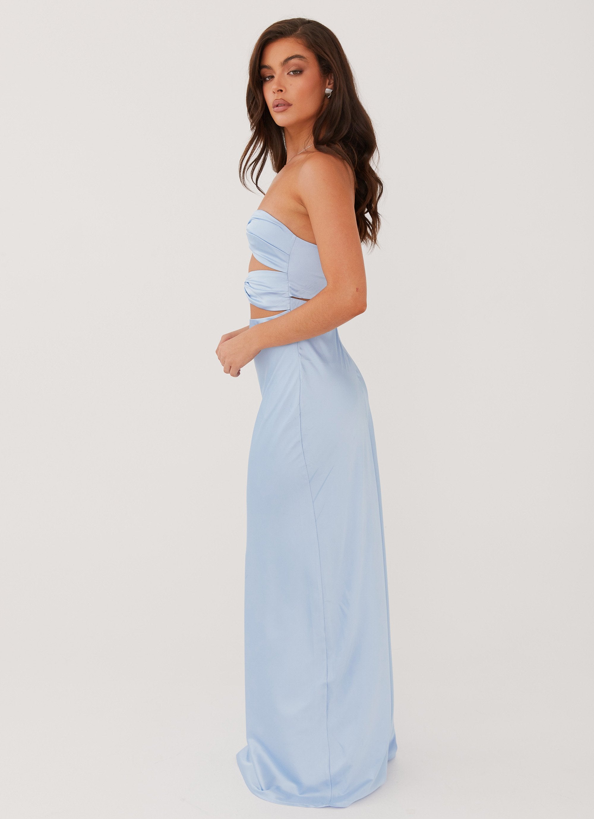 Tianna Strapless Maxi Dress - Ice Blue