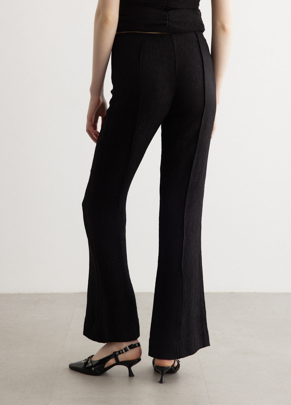 Viscose Stretch Crepe Flared Pants