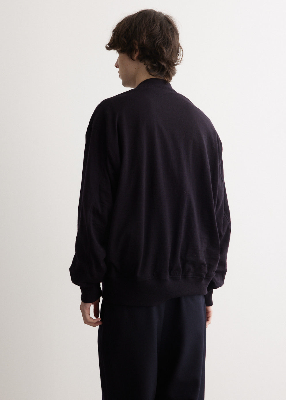 Wool Knit Zip Up Blouson