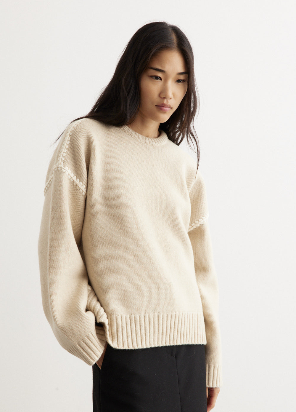 Embroidered Wool Cashmere Knit