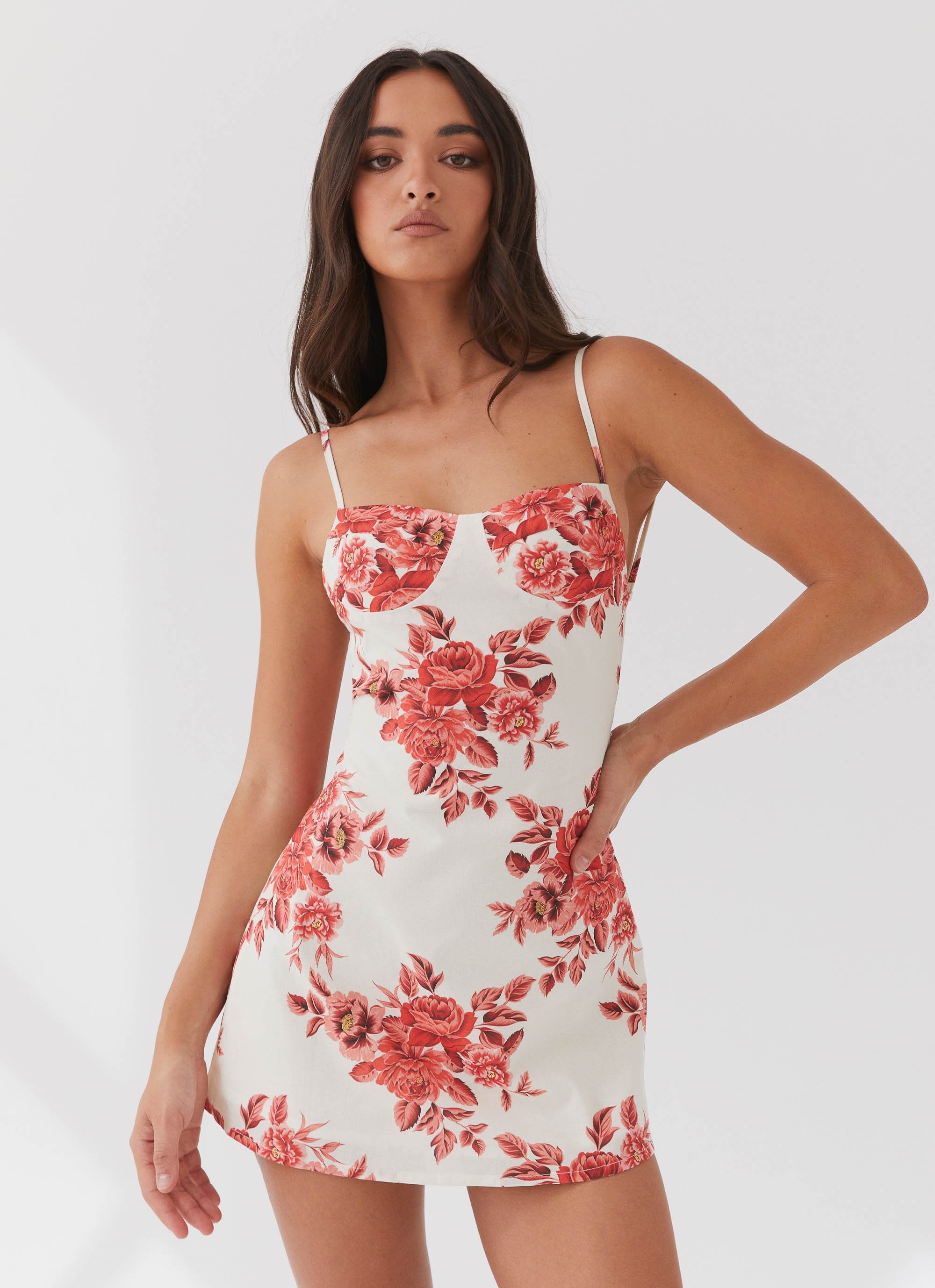 Cindi Linen Mini Dress - Rosa Floria