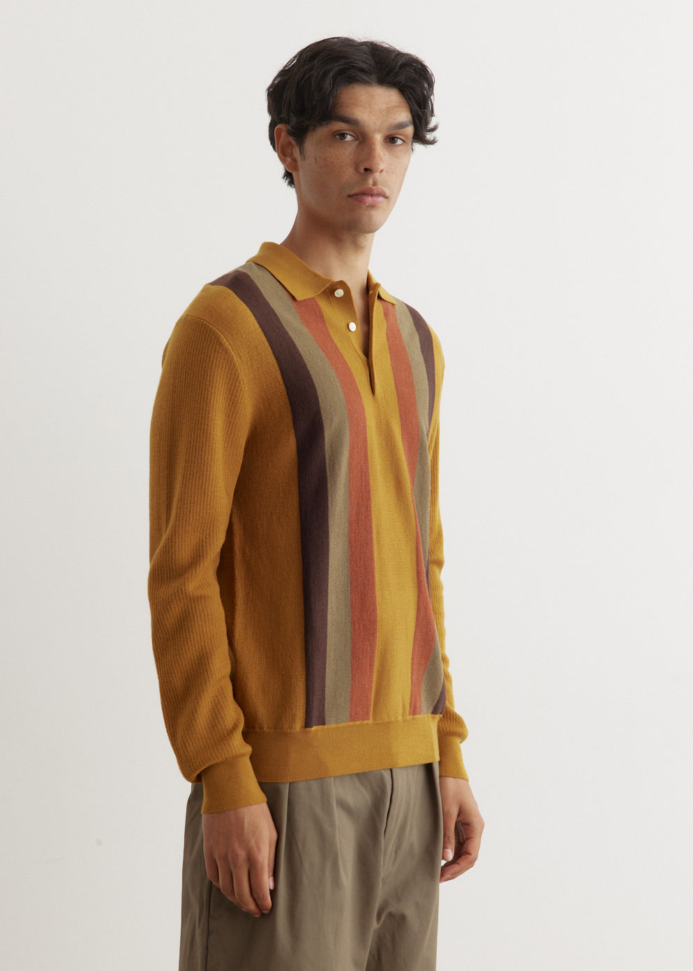 Stripe Knit Polo