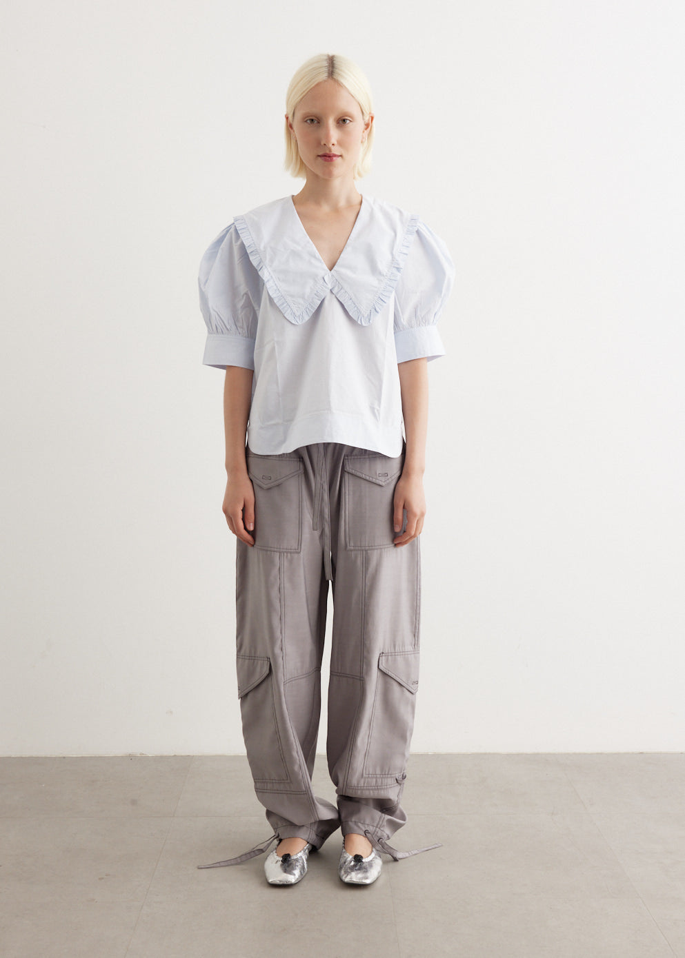 Light Slub High Waist Pocket Pants