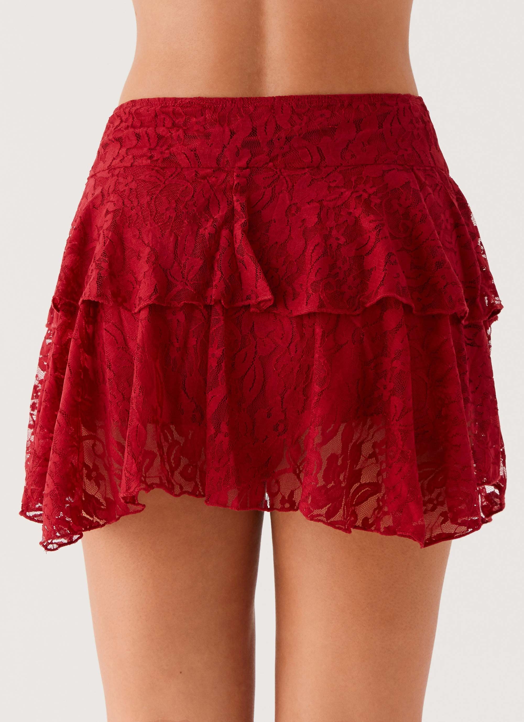 Party All Night Frill Mini Skirt - Maroon