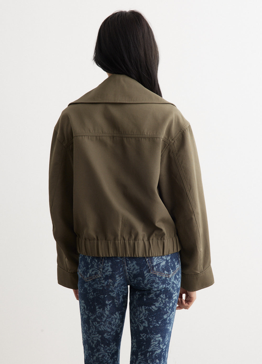 Heavy Twill Wide Collar Short Jacket