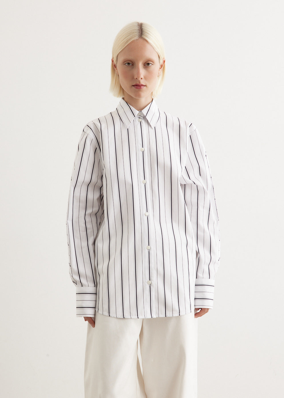 Kimono Sleeve Striped Shirt