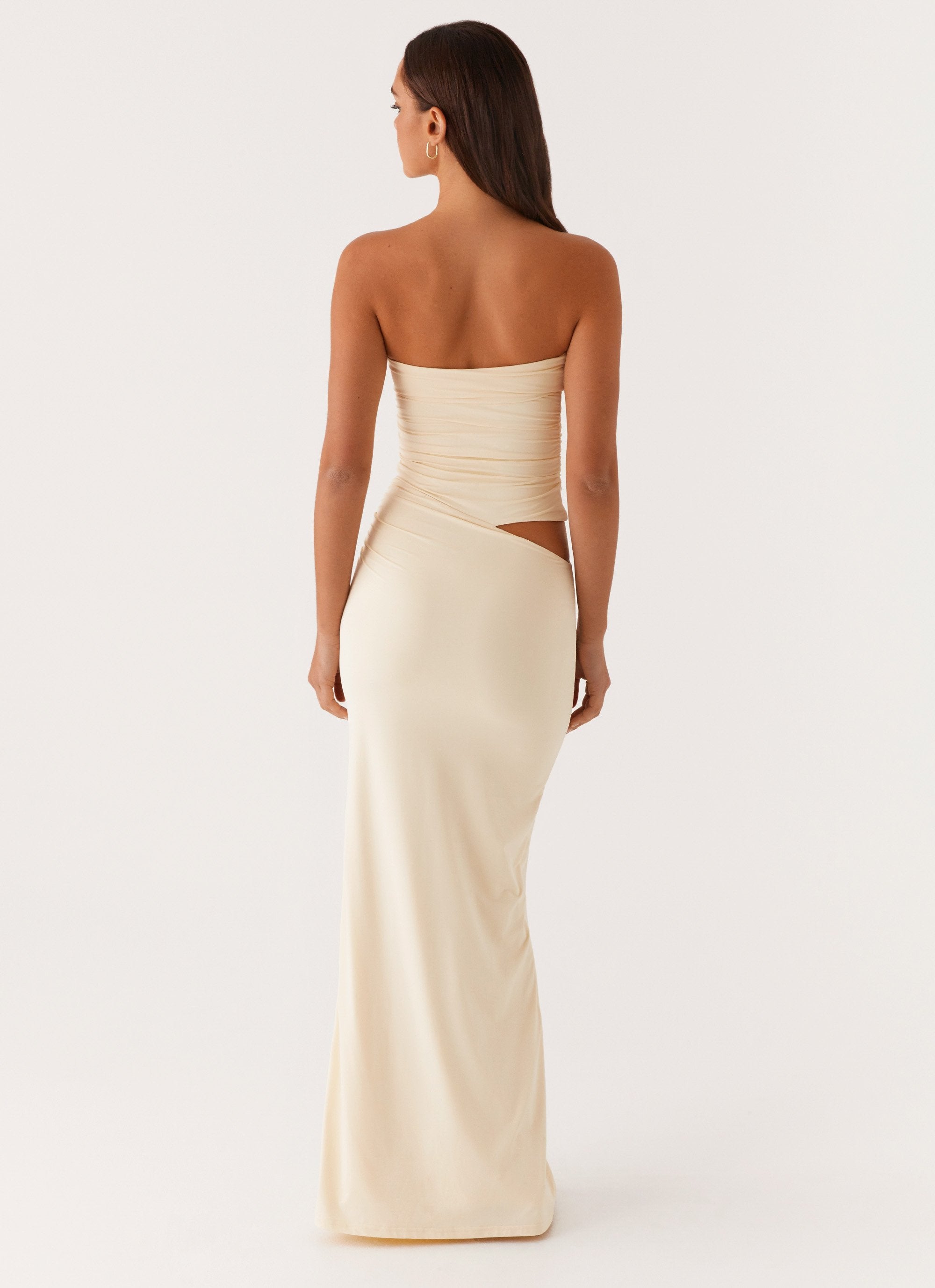 Romee Strapless Maxi Dress - Pastel Yellow