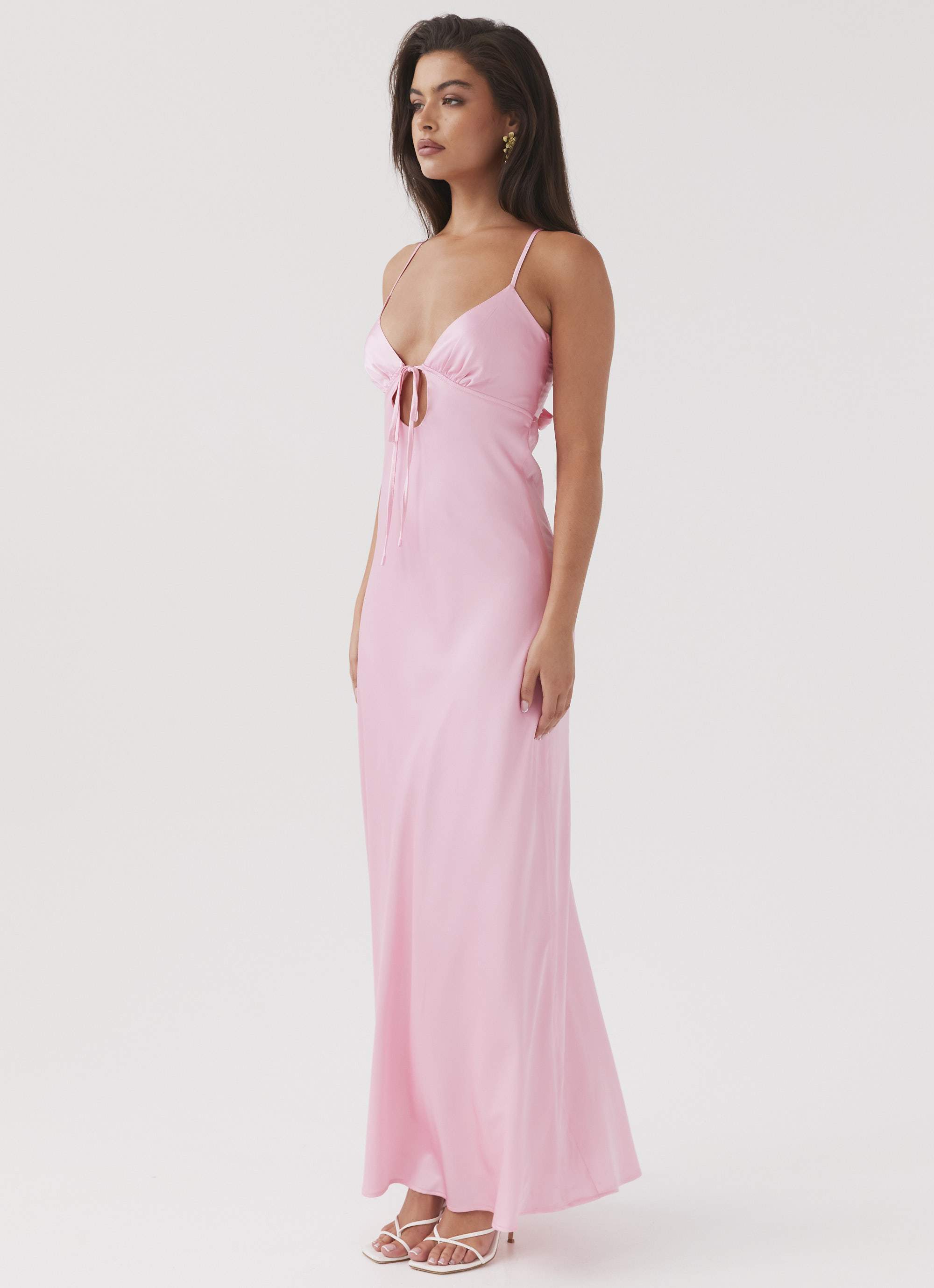 Flora Satin Maxi Dress - Candy