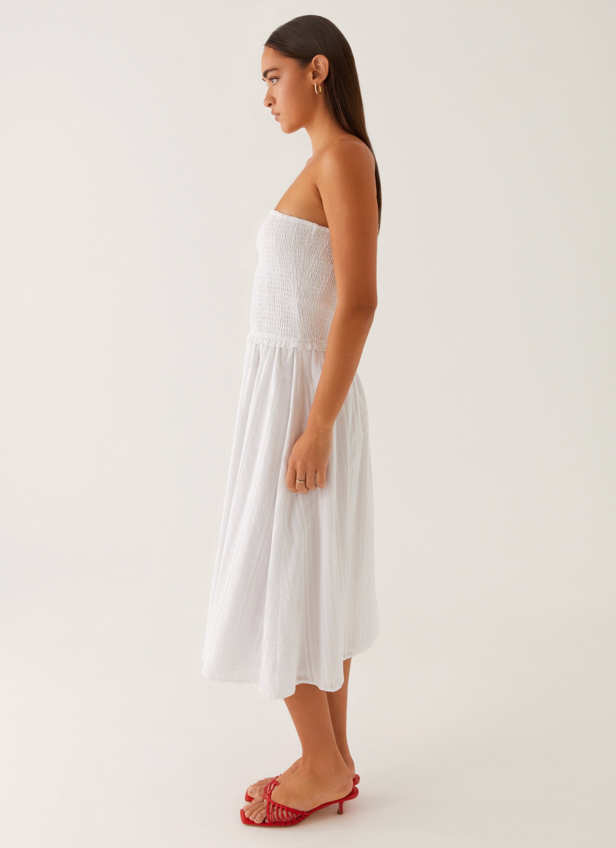 Lulie Shirres Midi Dress - Ivory