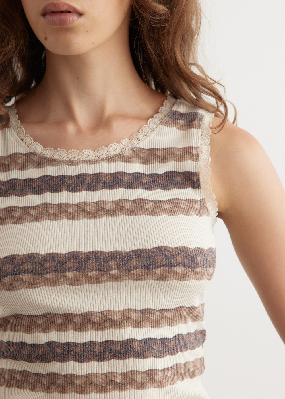 Hair Braid Stripe Tank Top