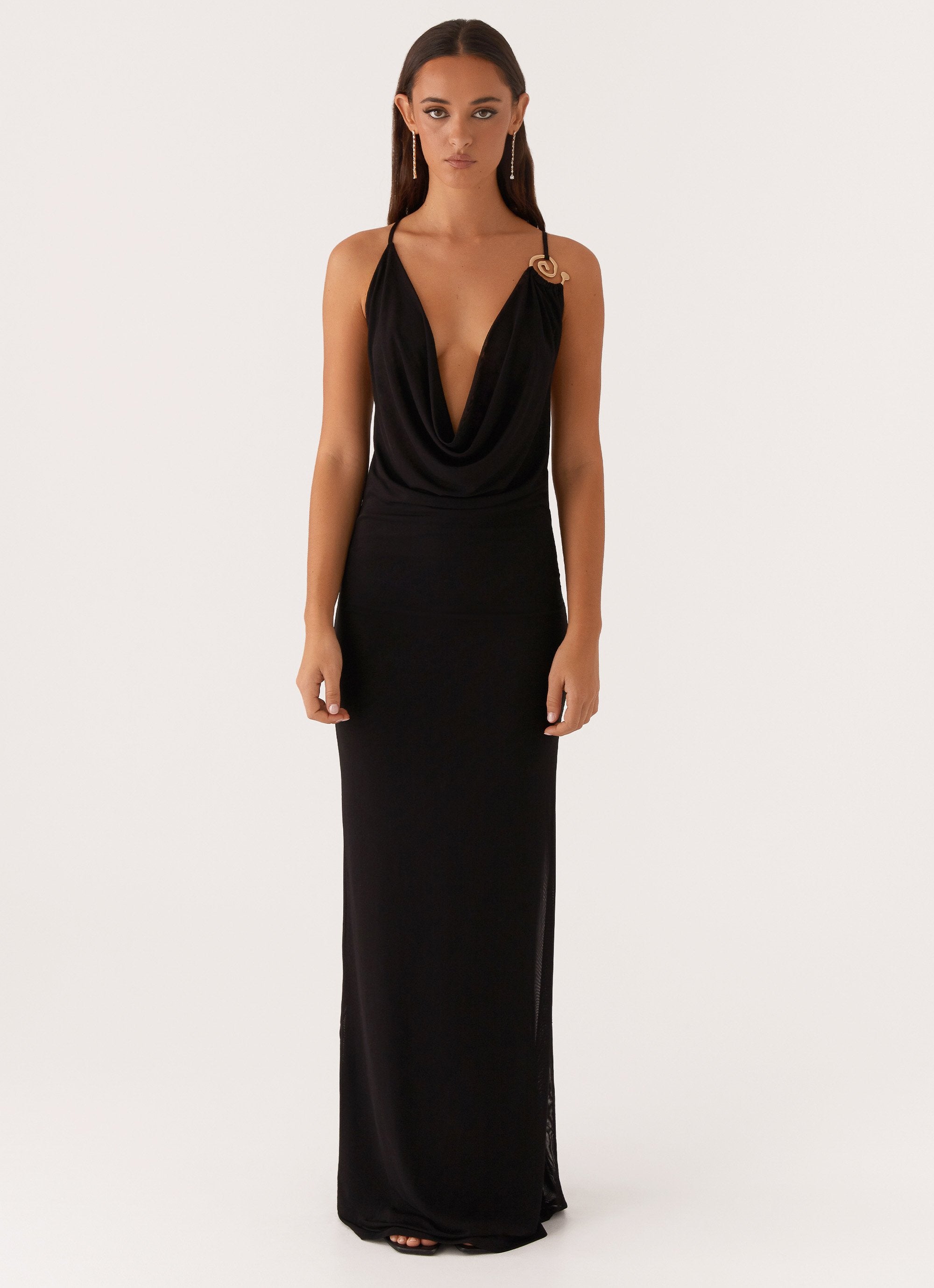 Game Player Maxi Dress - Black