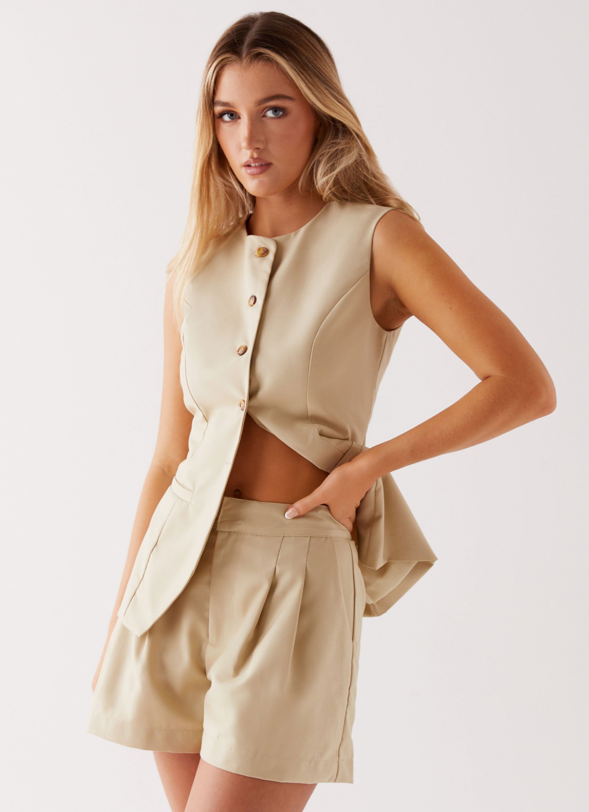 Siena Style Tailored Vest - Beige