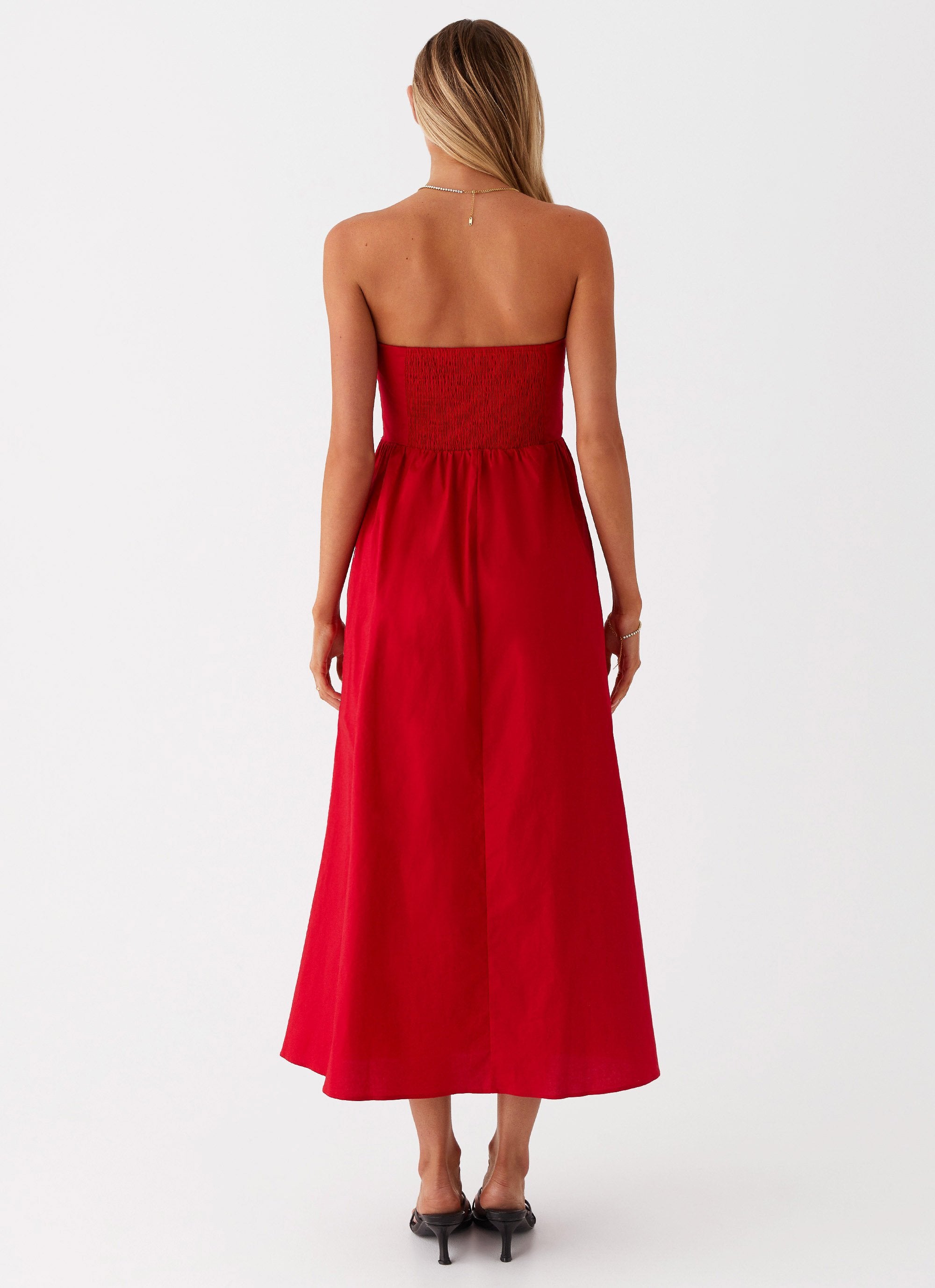 Love Me Later Midi Dress - Red