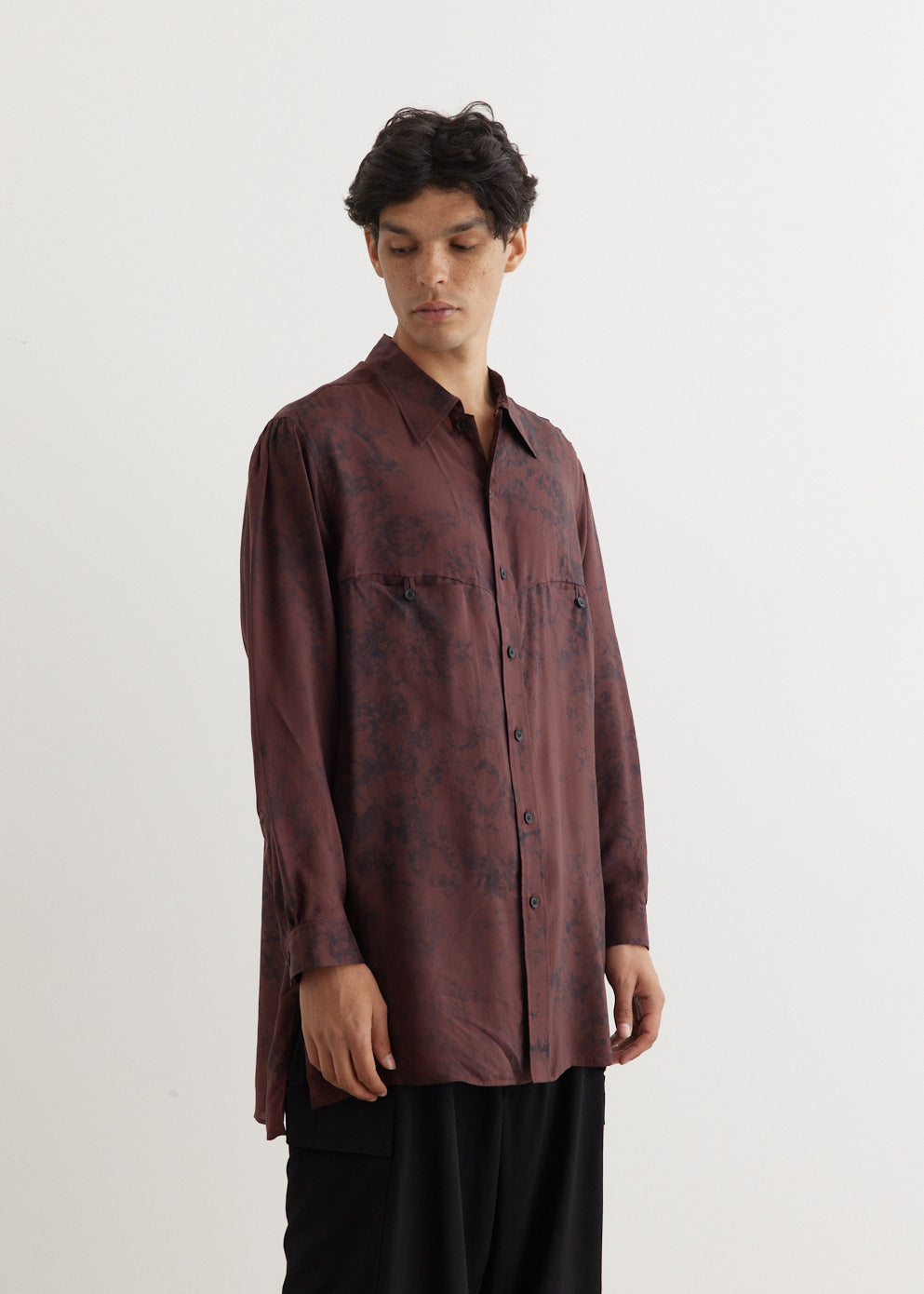 Uneven Dyed Panel Shirt