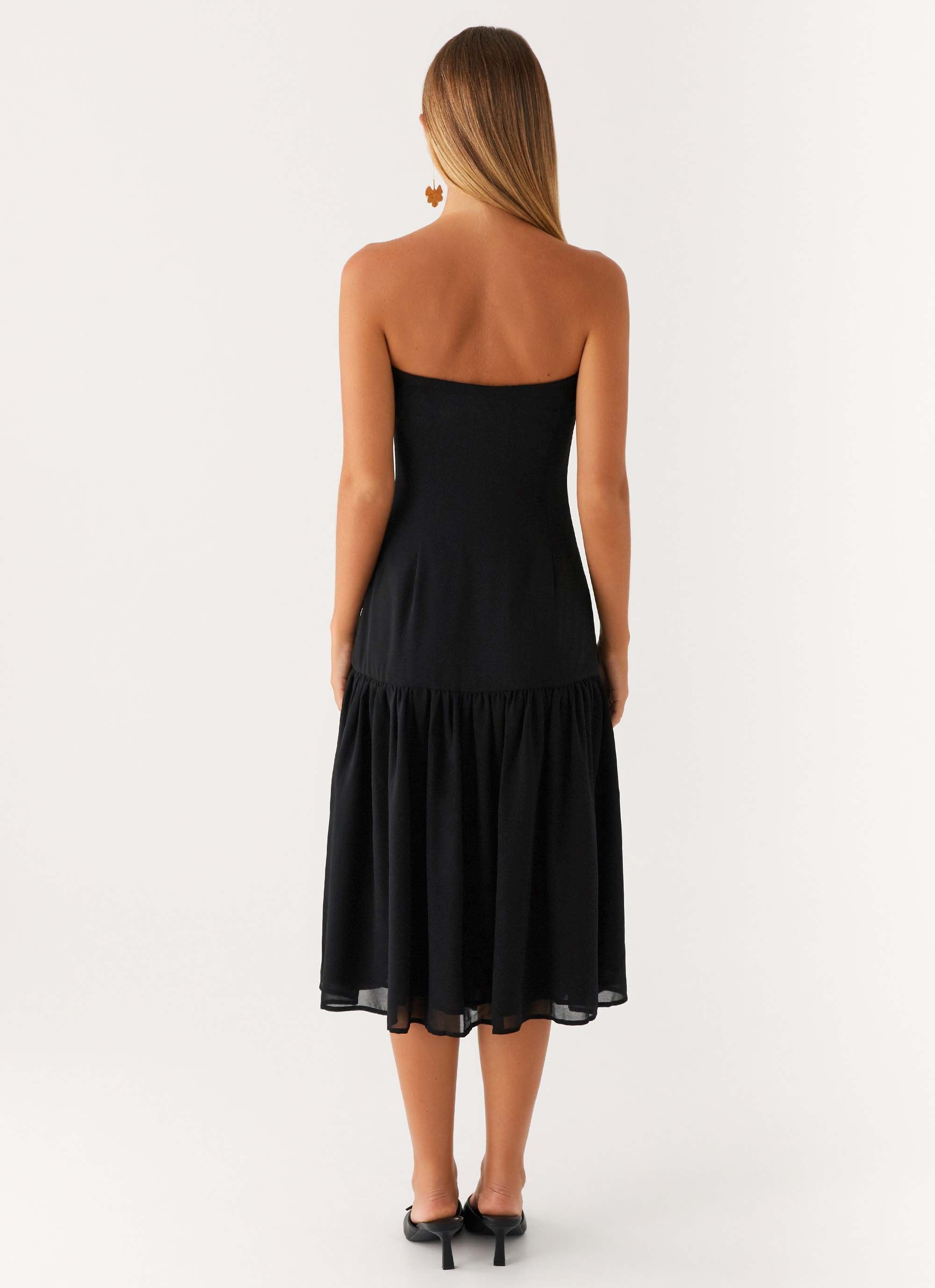 Imagination Strapless Midi Dress - Black