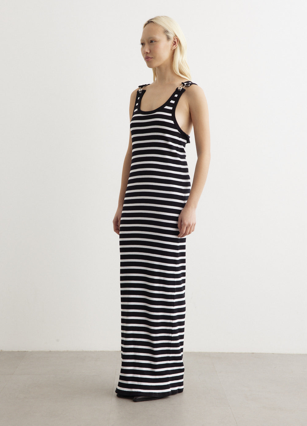 Ribbed Mariniere Long Dress