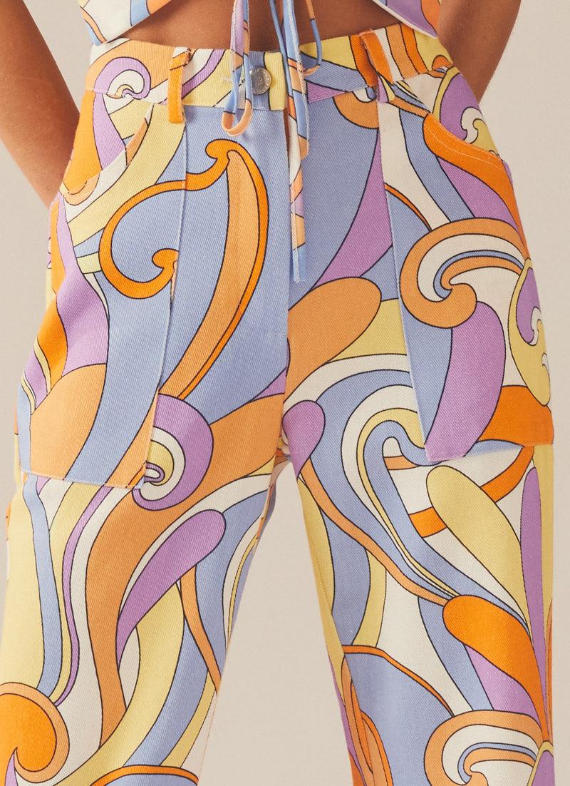 Evie Pants - Retro Swirl