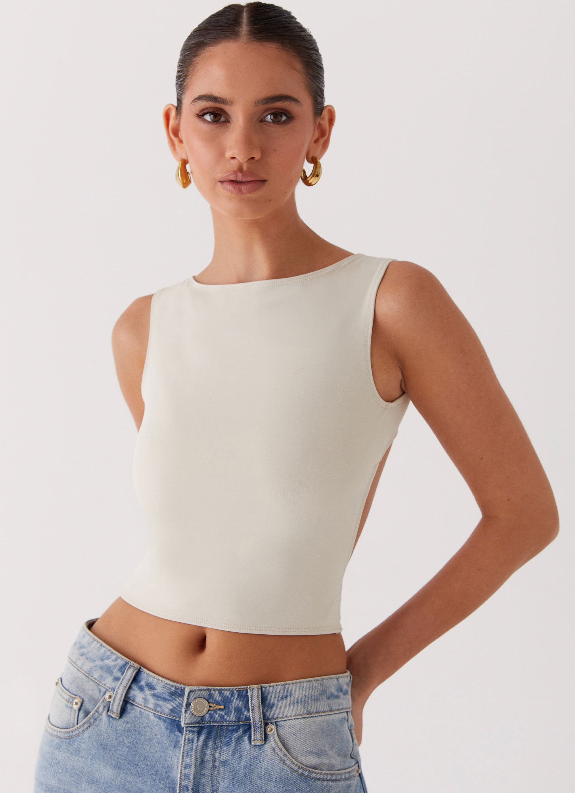 Saskie Crop Top - Ivory