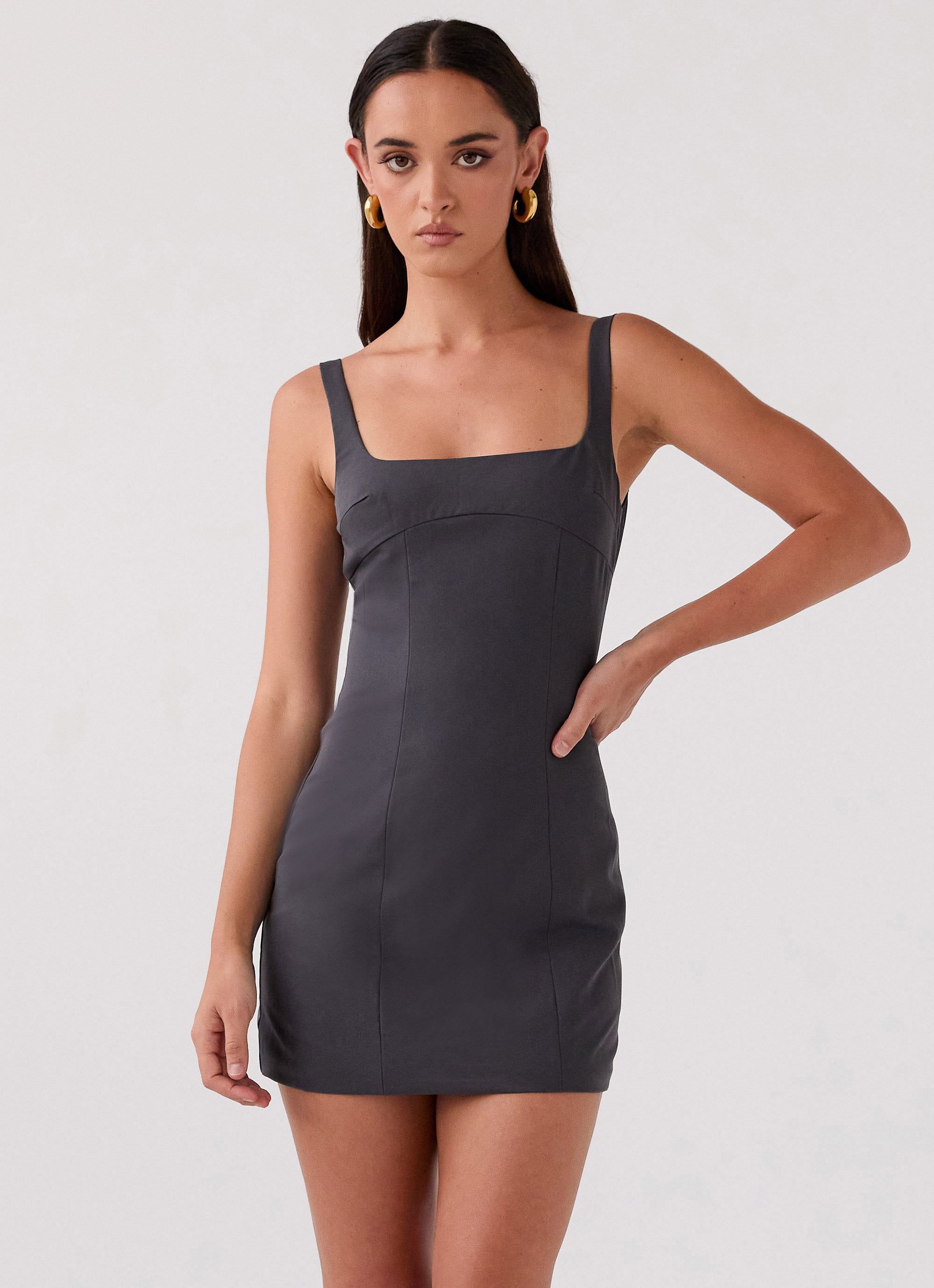 Its For You Mini Dress - Charcoal