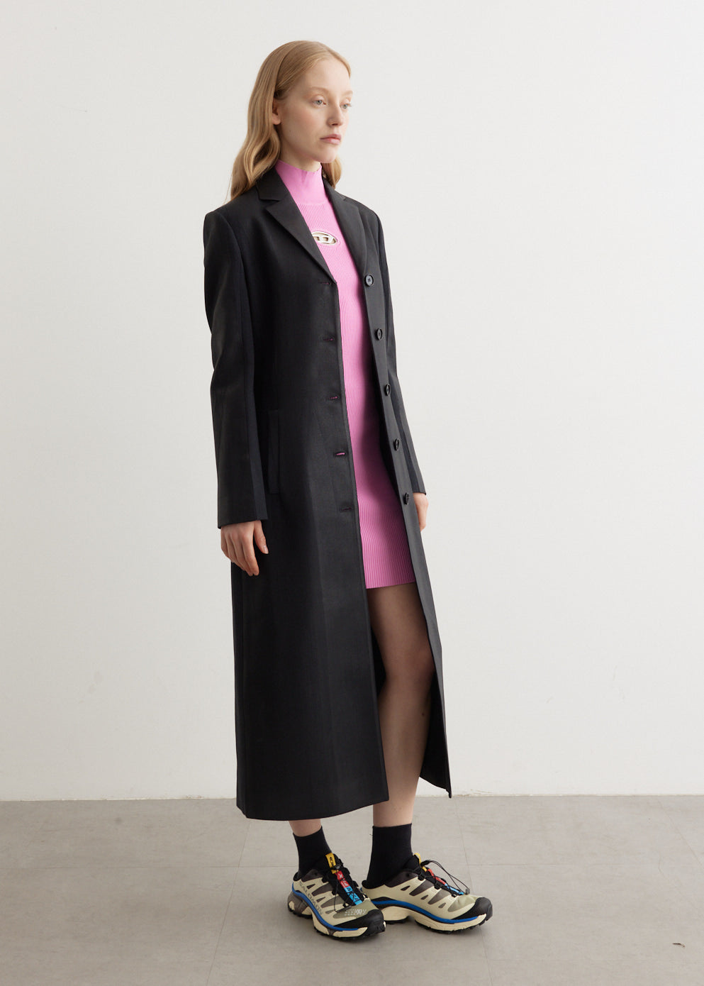 G-Lamour Giacca Wet Look Wool Coat