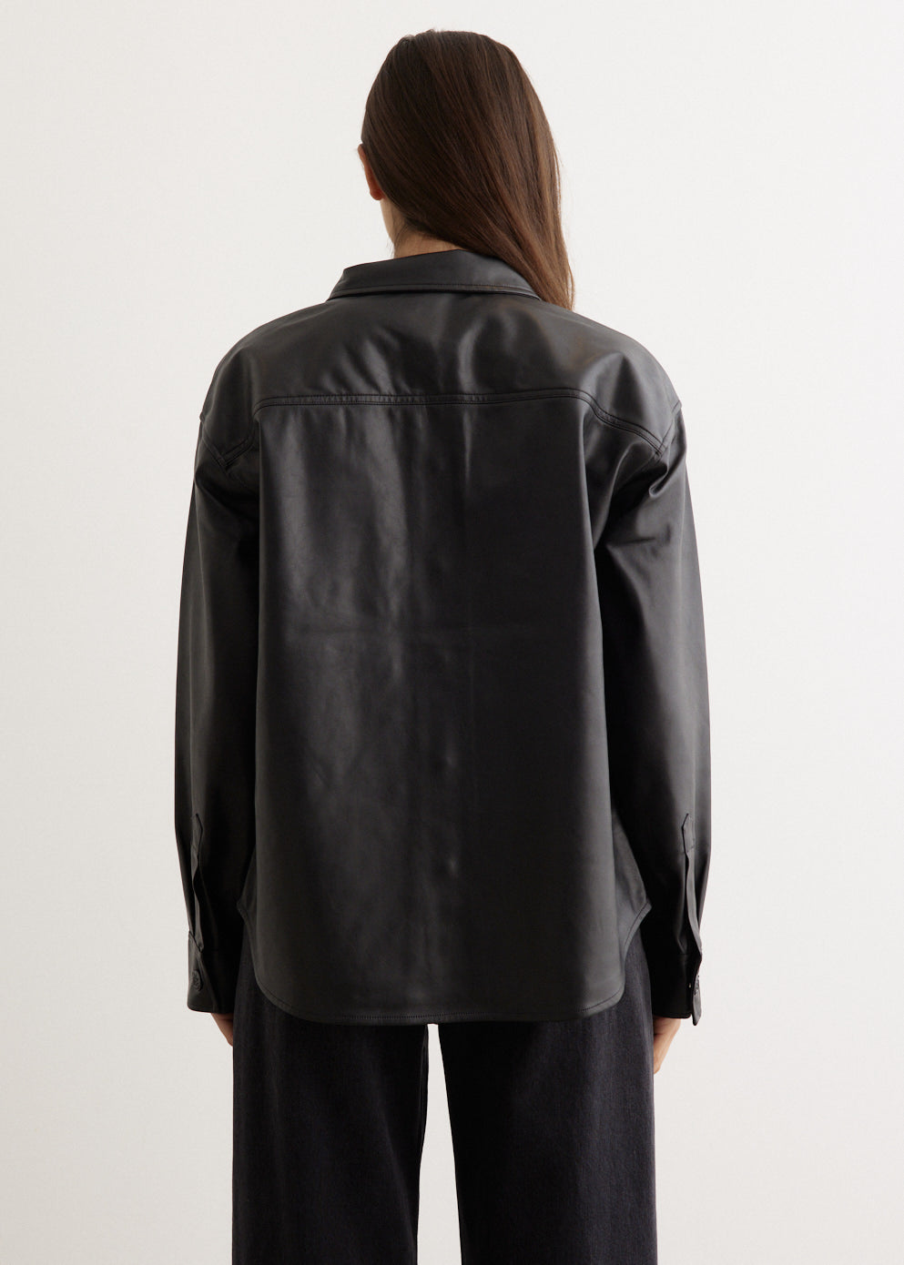 Camilla Faux Leather Shirt Jacket