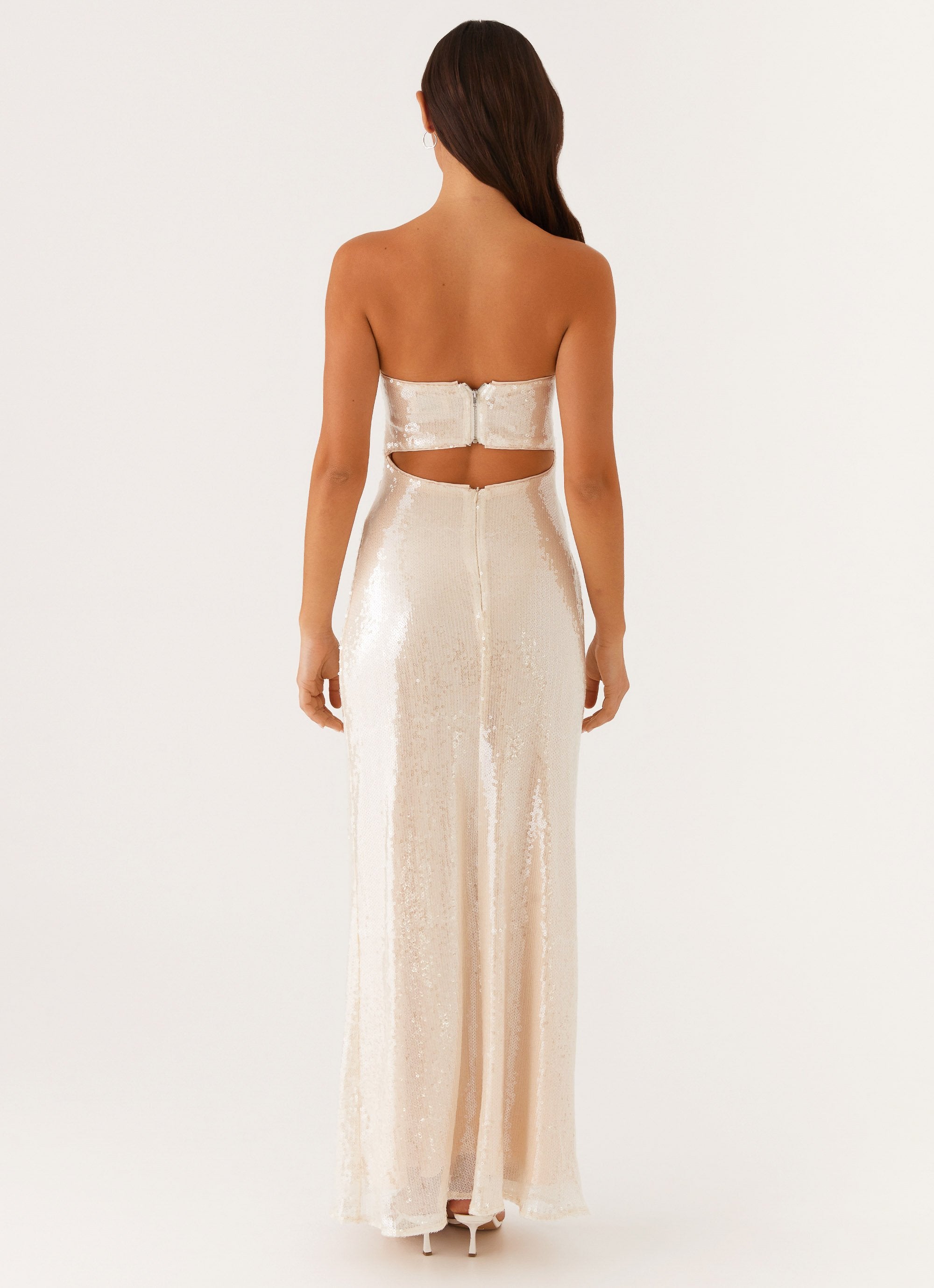 Tianna Strapless Sequin Maxi Dress - Ivory