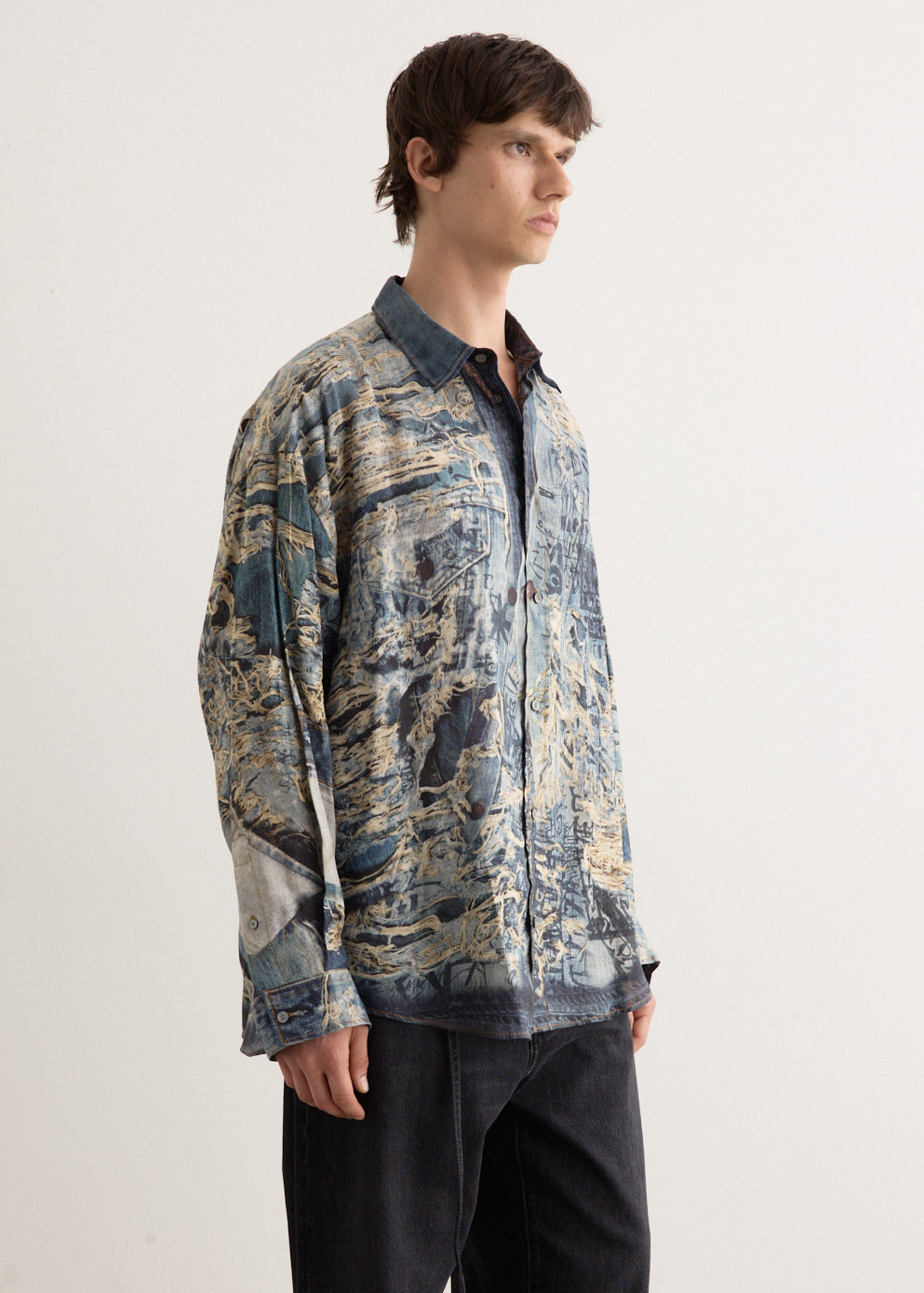 Setar Long Sleeve Torn Scribble Shirt