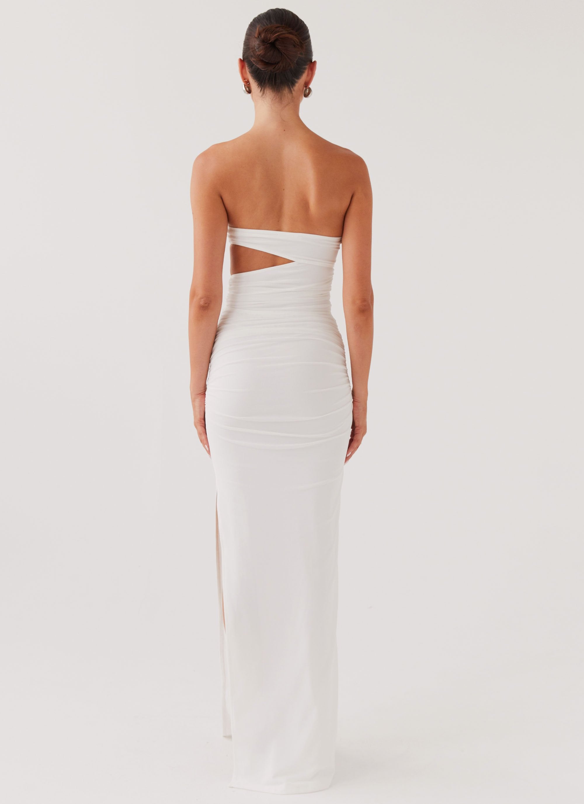 Into Pieces Mesh Maxi Dress - White